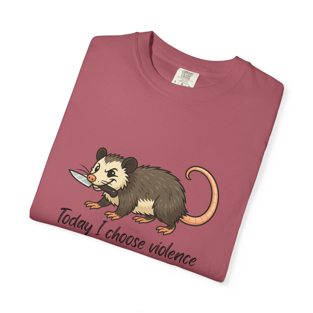 Possum Graphic Tee - "Today I Choose Violence" Funny Wildlife T-Shirt