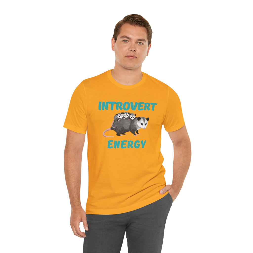 Introvert Energy T-Shirt — Cute Opossum Graphic Tee from Screaming Possum
