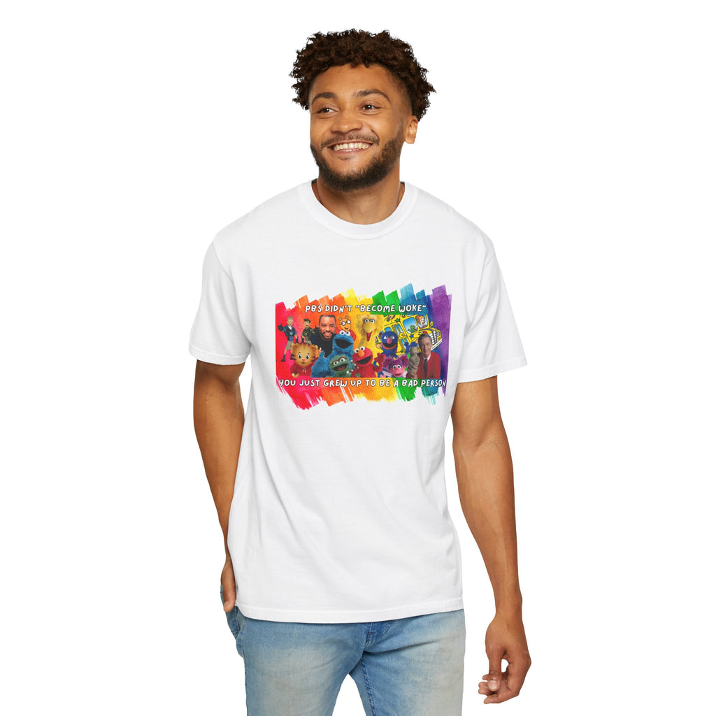 Unisex Garment-Dyed T-shirt, PBS Characters Quote Tee, Vintage Cartoon Tshirt, Funny Graphic Top, Retro TV Show Shirt