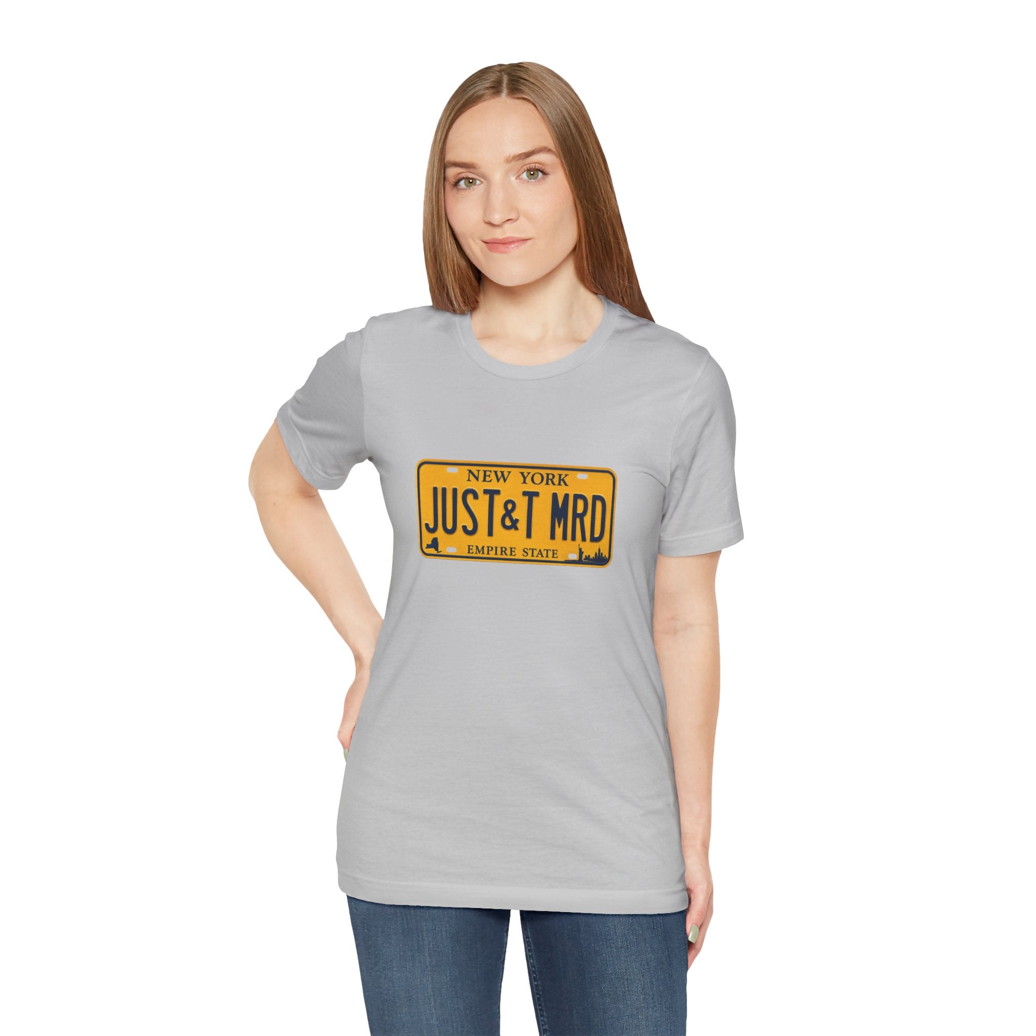 New York 'JUST&T MRD' License Plate T-Shirt — Vintage Empire State Graphic Tee