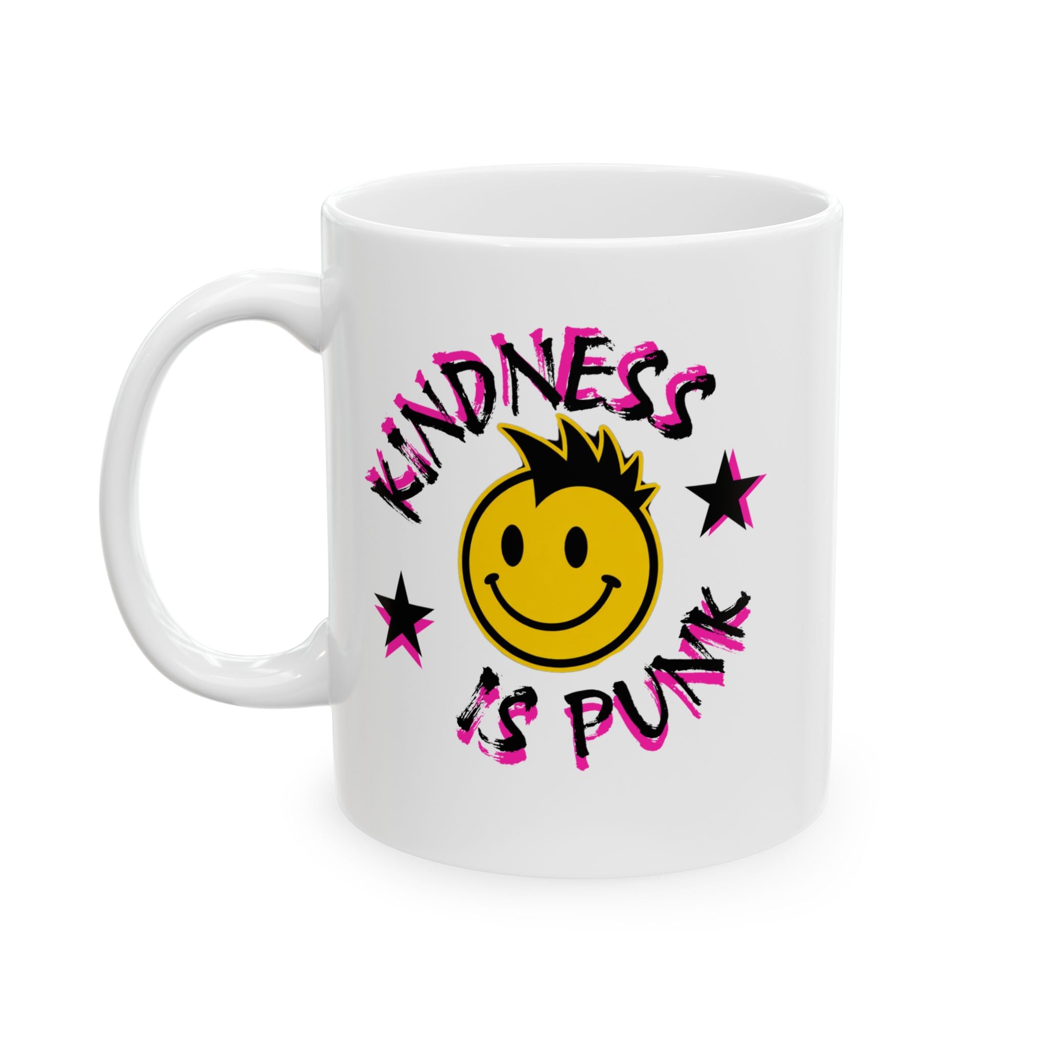 Kindness is Punk Smiley Coffee Cup
