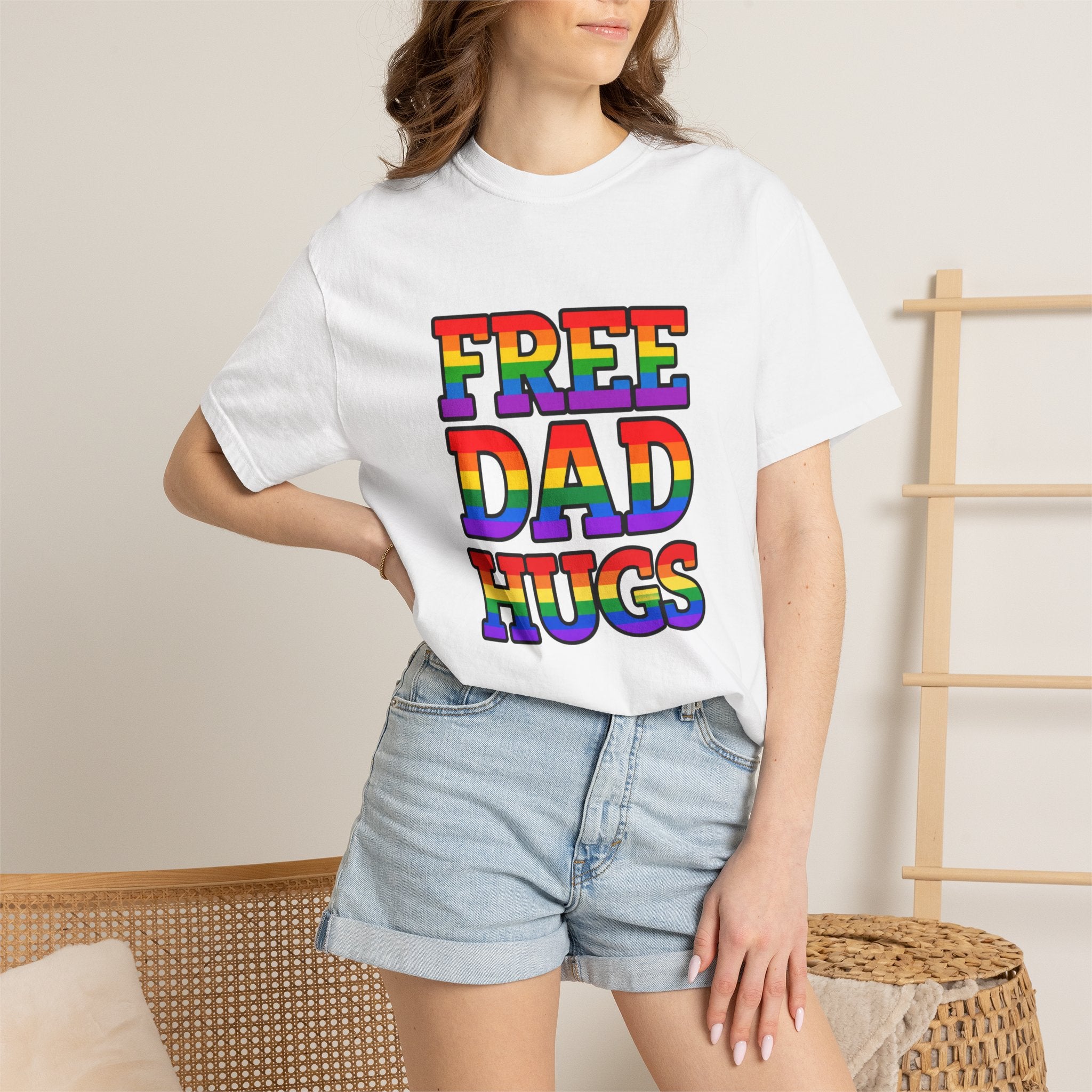 Free Dad Hugs Rainbow Pride Comfort Colors T-Shirt