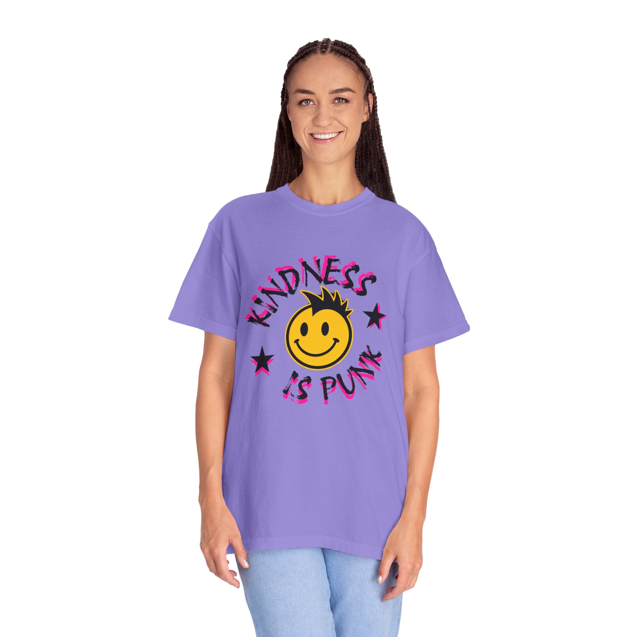 Kindness Is Punk Smiley Comfort Colors T-Shirt