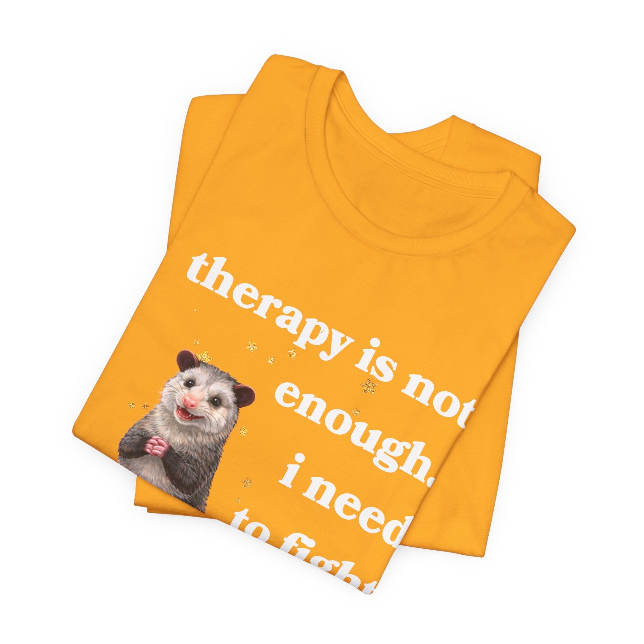 therapy is not enough. i need to fight the government Bella + Canvas T-shirt