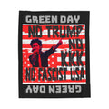 Velveteen Plush Blanket, Green Day Inspired Anti-Trump Anti-Fascist Pro-Democracy No Trump No KKK No Fascist USA, Protest, Activist Gift,