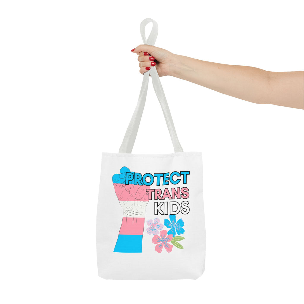 Protect Trans Kids Ally Tote Bag, LGBTQ Activist Market Bag, Support Gender Equality, Pride Flag Shoulder Bag, Social Justice Gift