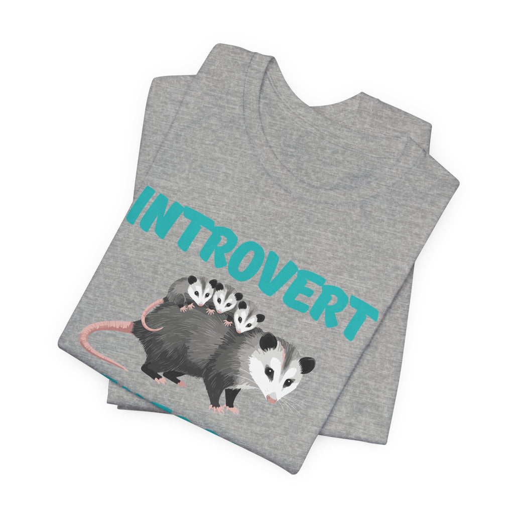 Introvert Energy T-Shirt — Cute Opossum Graphic Tee from Screaming Possum