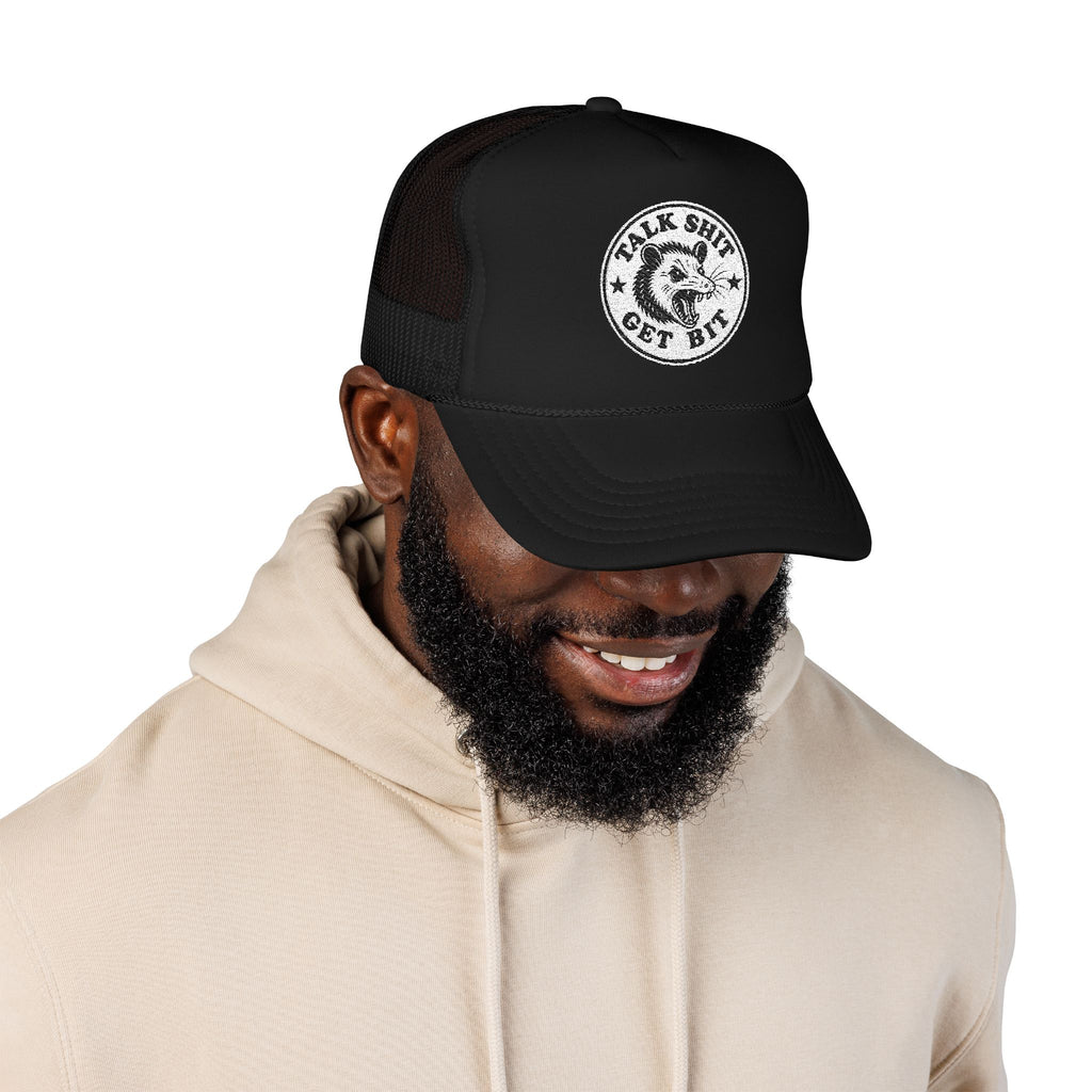 Talk Shit Get Bit Embroidered Patch Trucker Hat