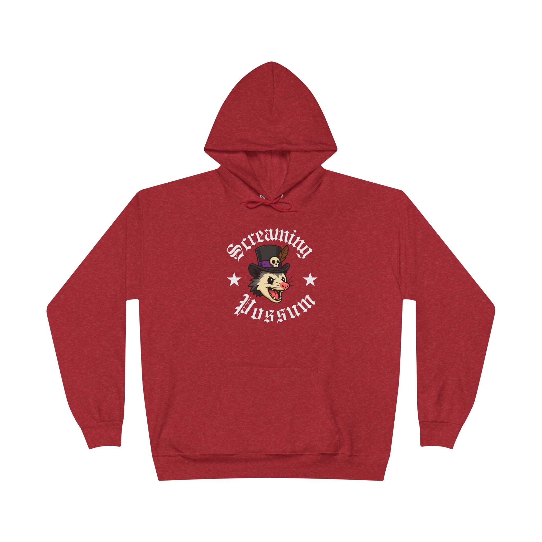 Screaming Possum Hoodie — Vintage Tattoo Possum Graphic Pullover