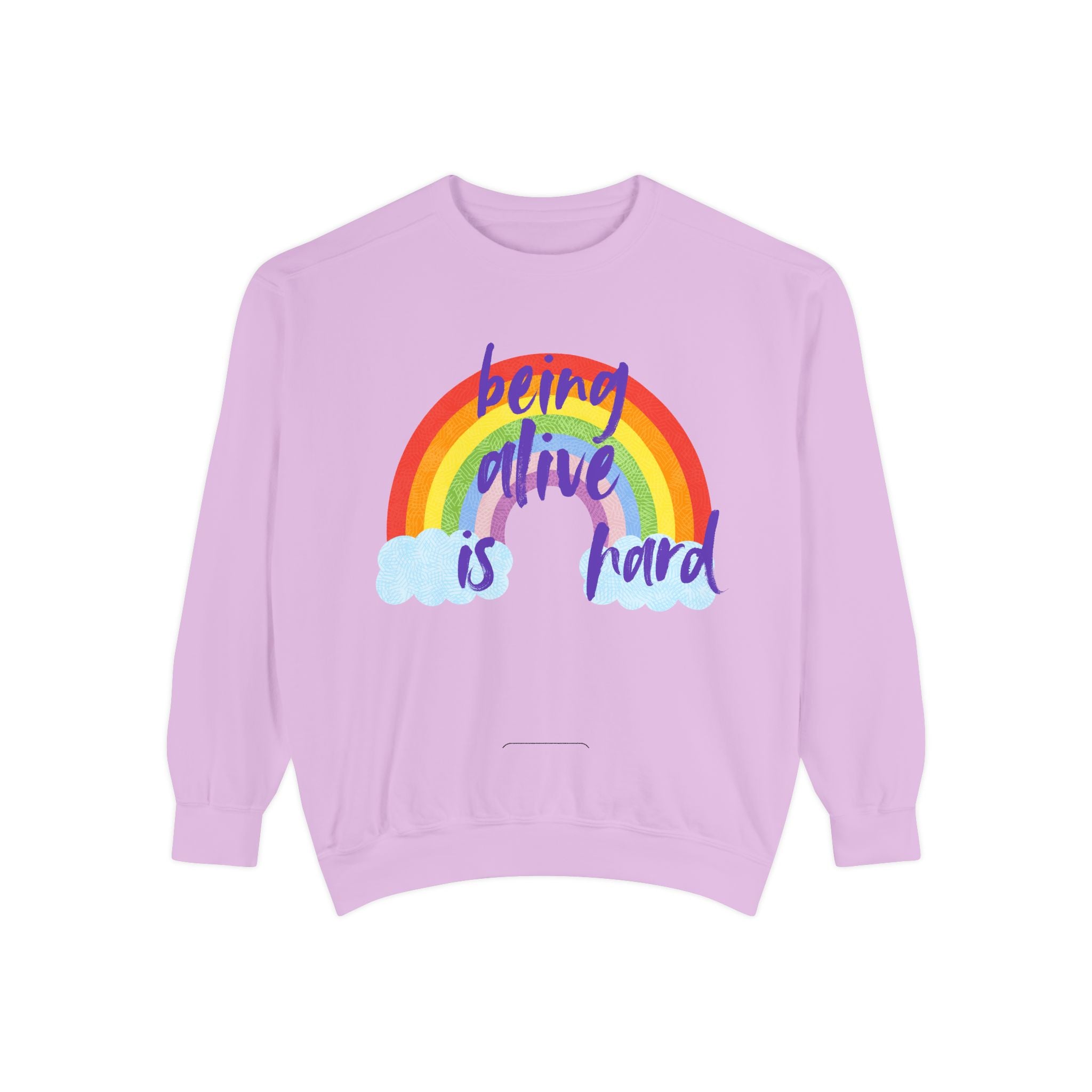 Rainbow 'Being alive is hard' Unisex T-shirt, Quote Tee, Graphic Shirt, Colorful Top, LGBTQ Pride Apparel