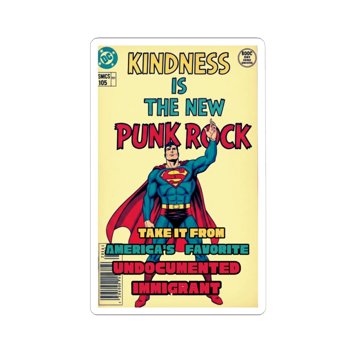 Kindness Is The New Punk Rock Kiss-Cut Stickers, Superhero Stickers, Punk Rock Decor, Laptop Stickers, Gift Ideas, Unique Art