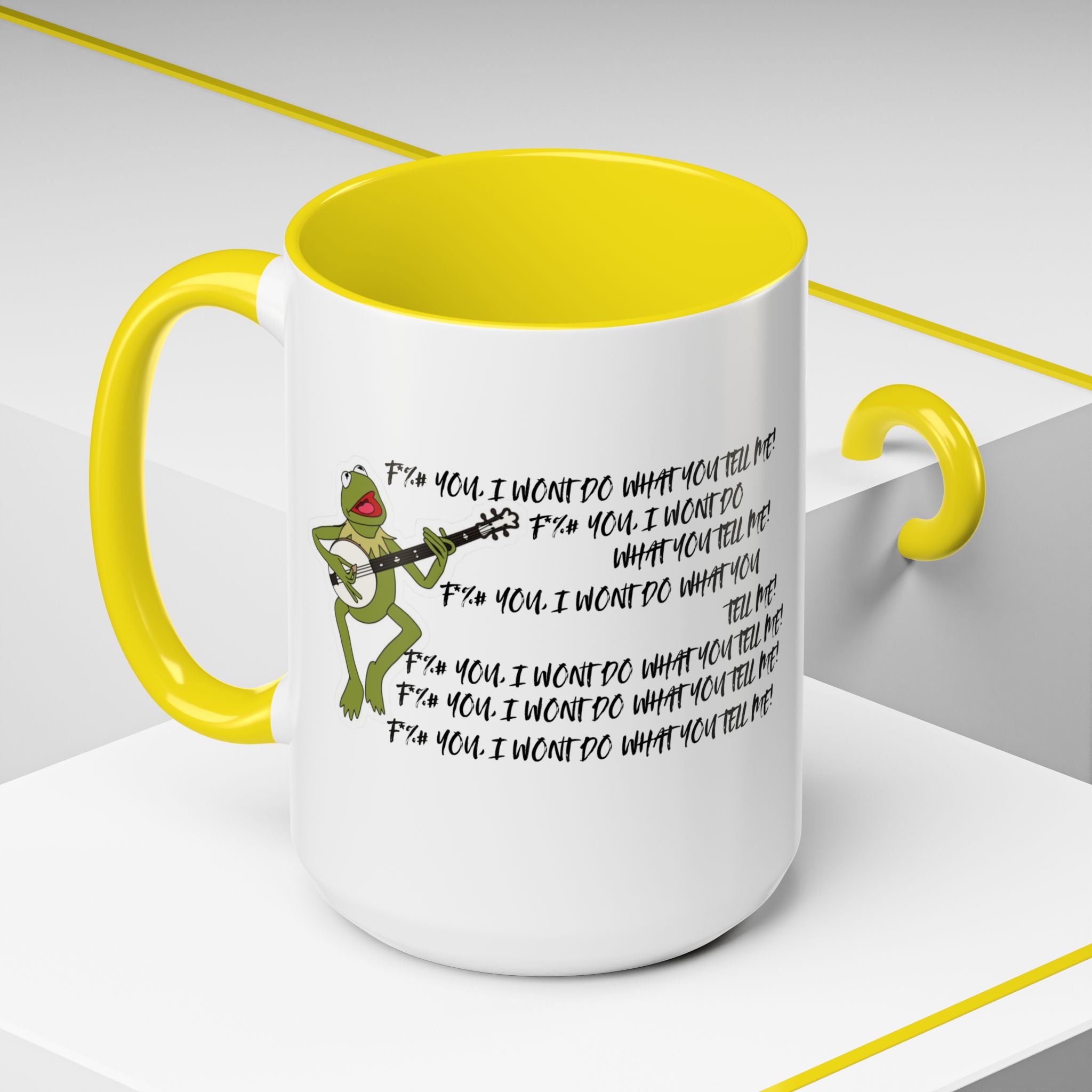 Kermit Sings RATM Killing In The Name Coffee Mug - Perfect for Music Lovers, Unique Gift, Coffee Lover,