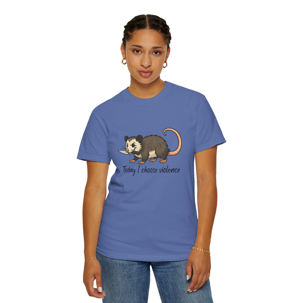 Possum Graphic Tee - "Today I Choose Violence" Funny Wildlife T-Shirt