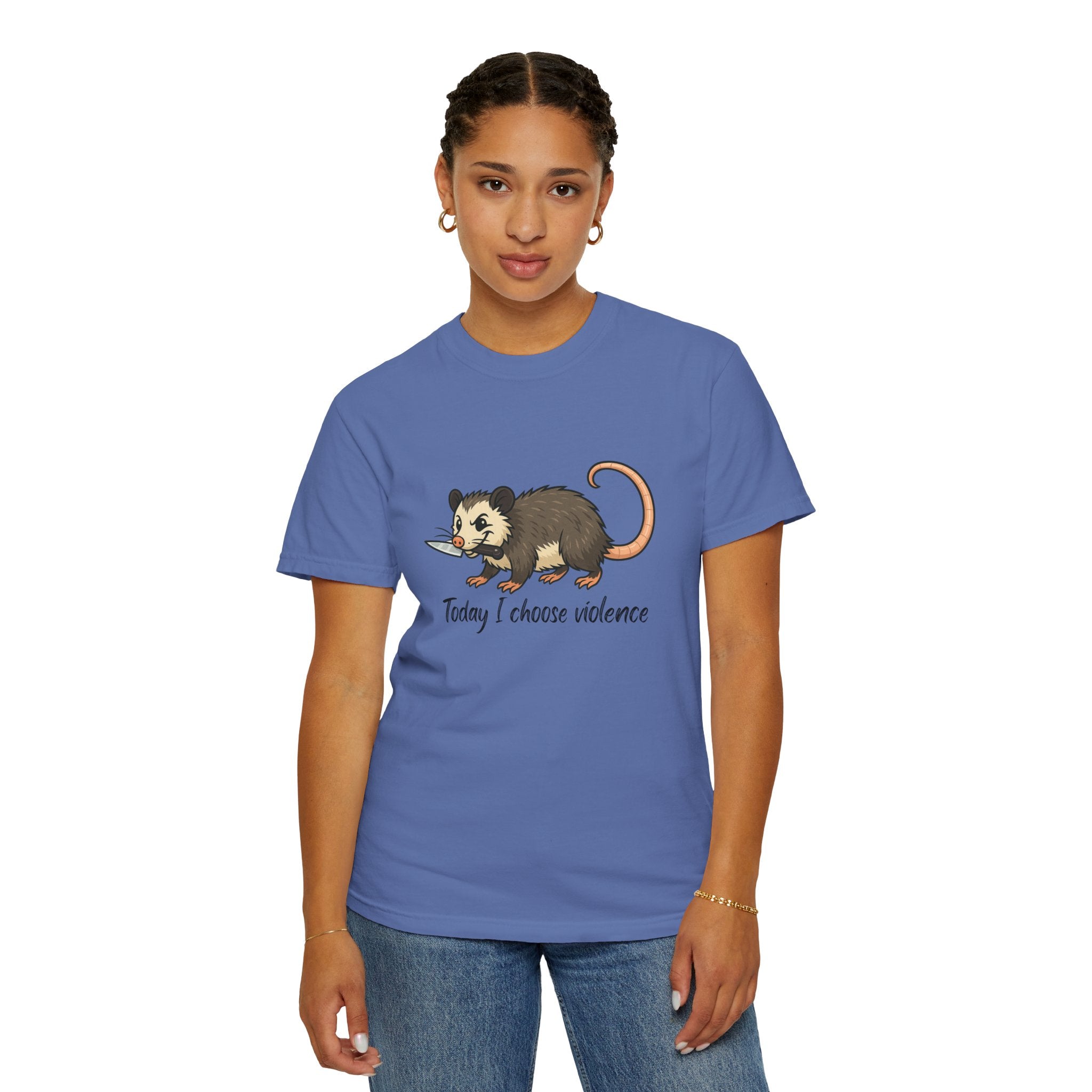 Possum Graphic Tee - "Today I Choose Violence" Funny Wildlife T-Shirt