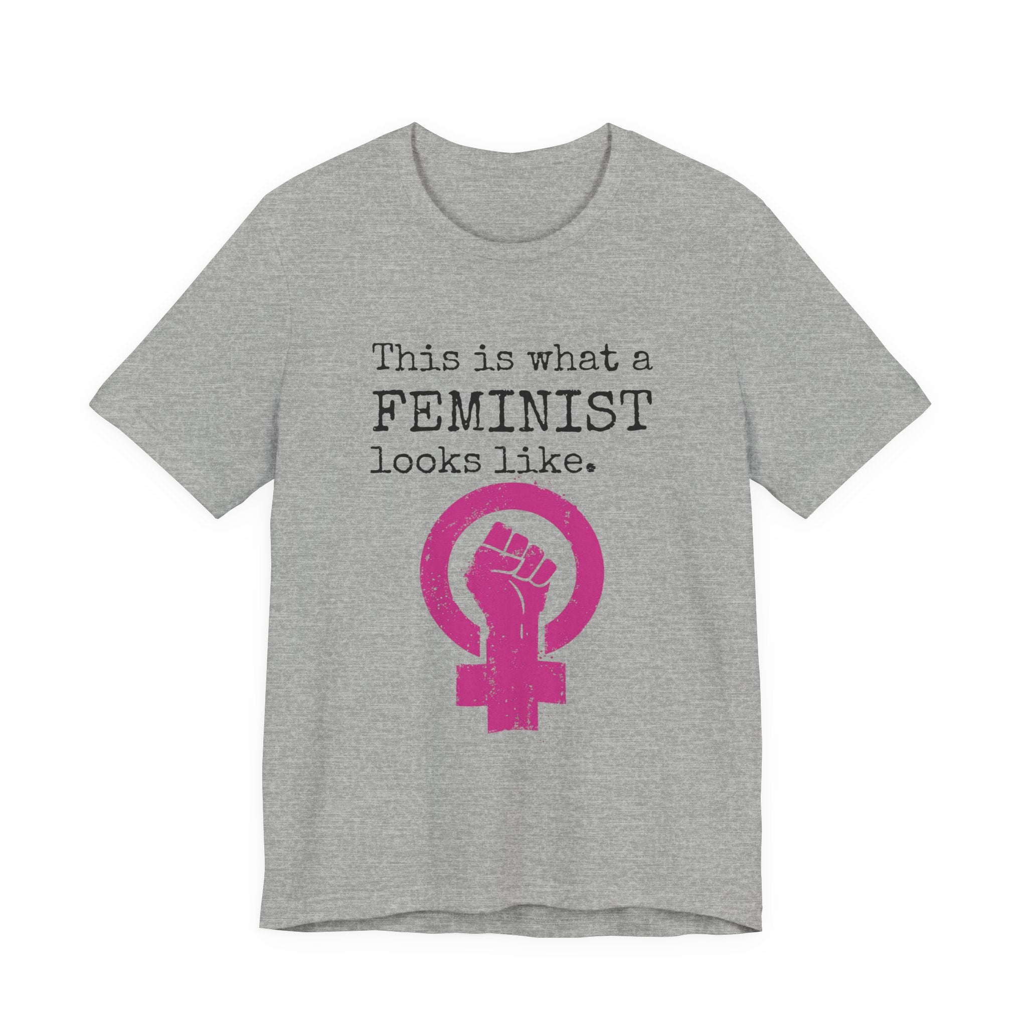 Feminist T‑Shirt — “This Is What a FEMINIST Looks Like” Pink Symbol Tee
