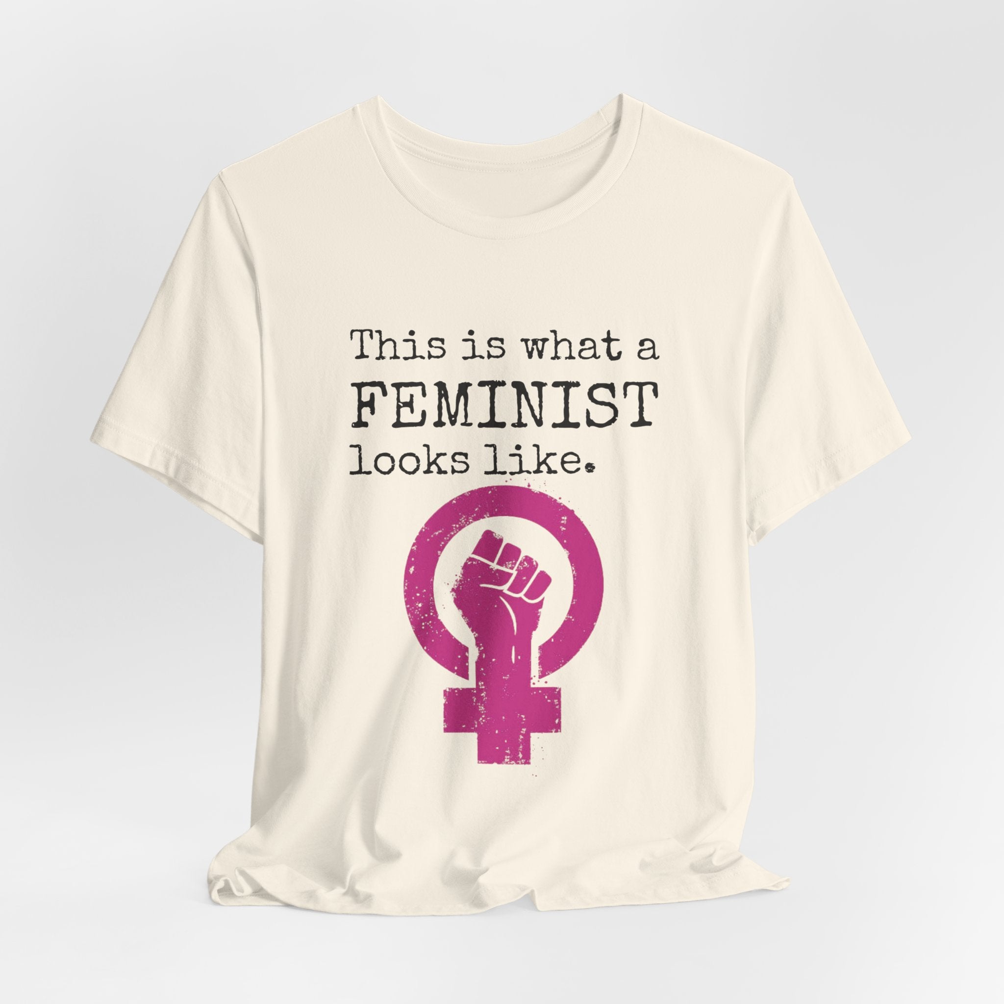 Feminist T‑Shirt — “This Is What a FEMINIST Looks Like” Pink Symbol Tee