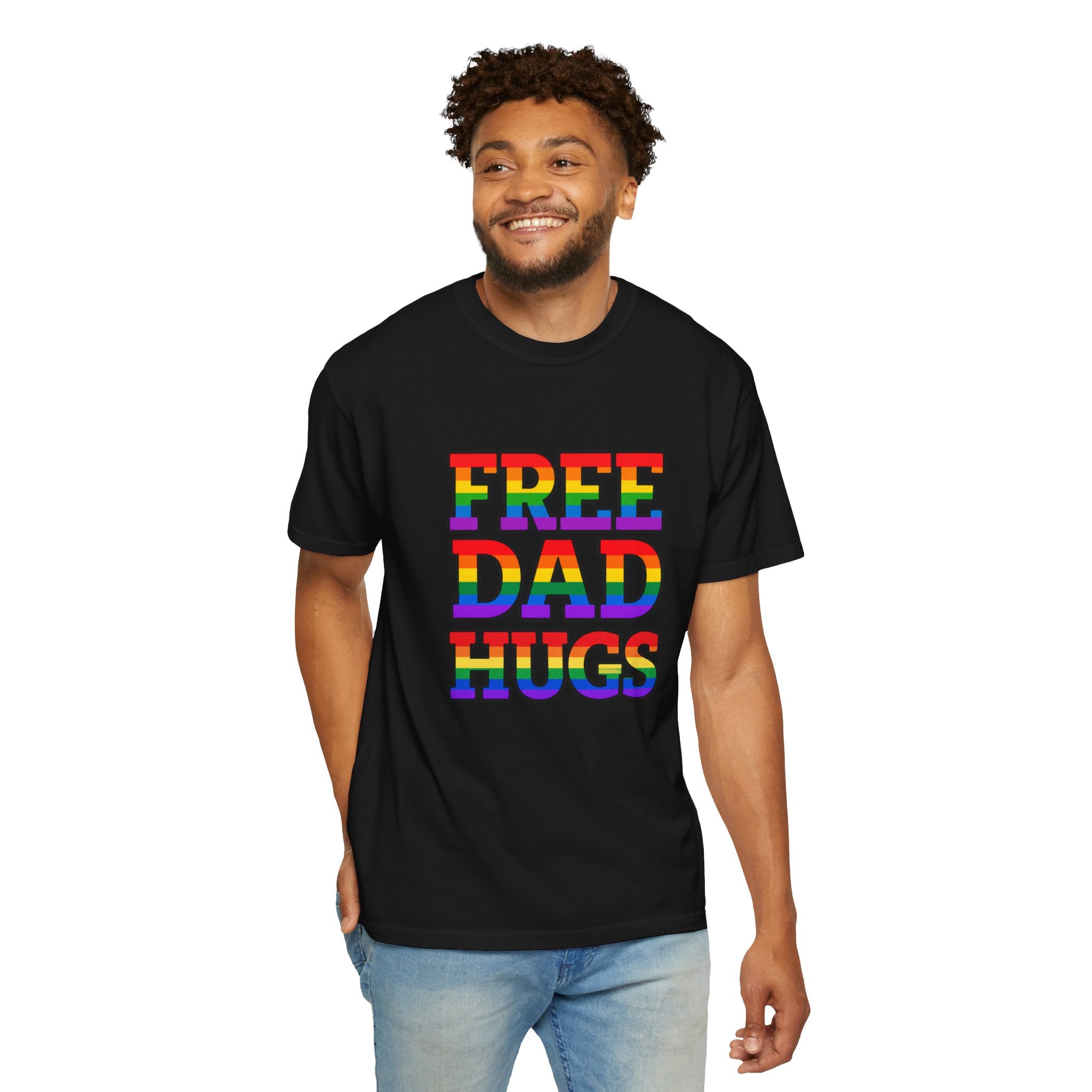 Free Dad Hugs Rainbow Pride Comfort Colors T-Shirt