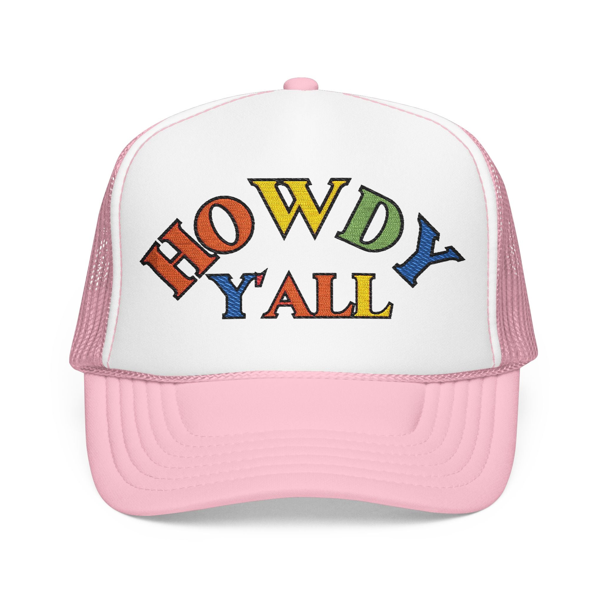 Howdy Y'all Rainbow Trucker Hat, Embroidery, Southern Manners, Y'all Means All, Pride Cap, LGBTQ Gift, Pride Parade Hat