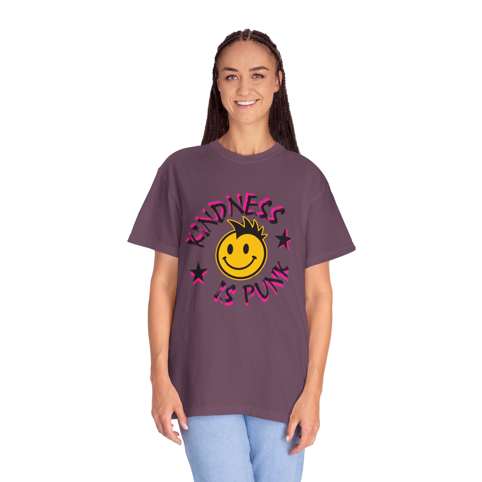 Kindness Is Punk Smiley Comfort Colors T-Shirt