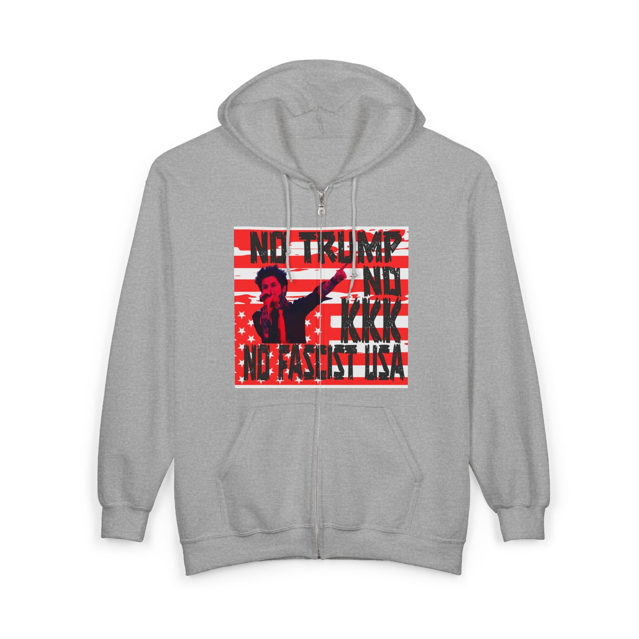 Green Day Zip Up Hoodie Sweatshirt, Anti Trump, Anti KKK, Unisex Full Zip Hoodie, Political Activist Jacket, Protest Apparel