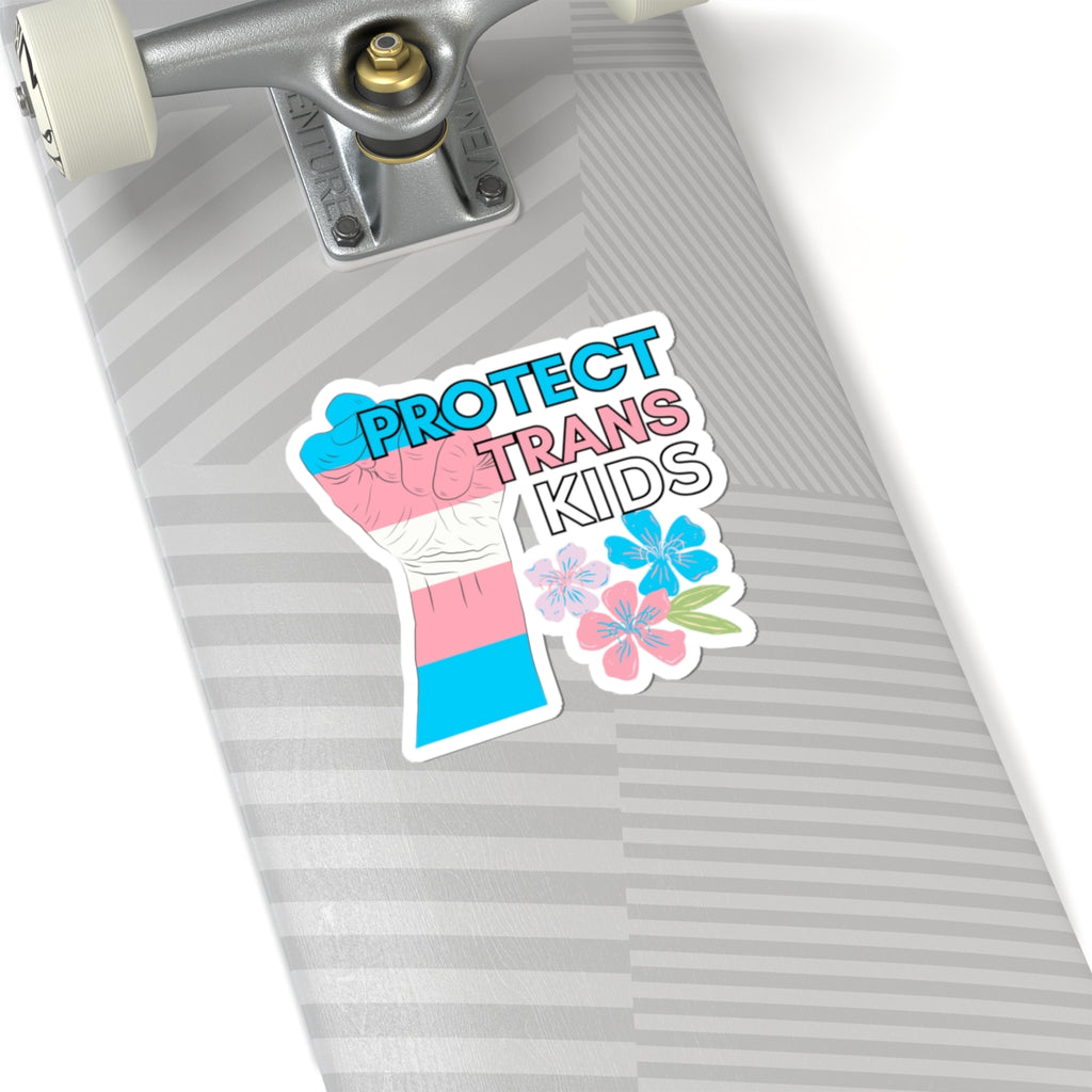 Protect Trans Kids Stickers, LGBTQ+ Advocacy Decals, Laptop Stickers, Flower Design Stickers, Pride Accessories