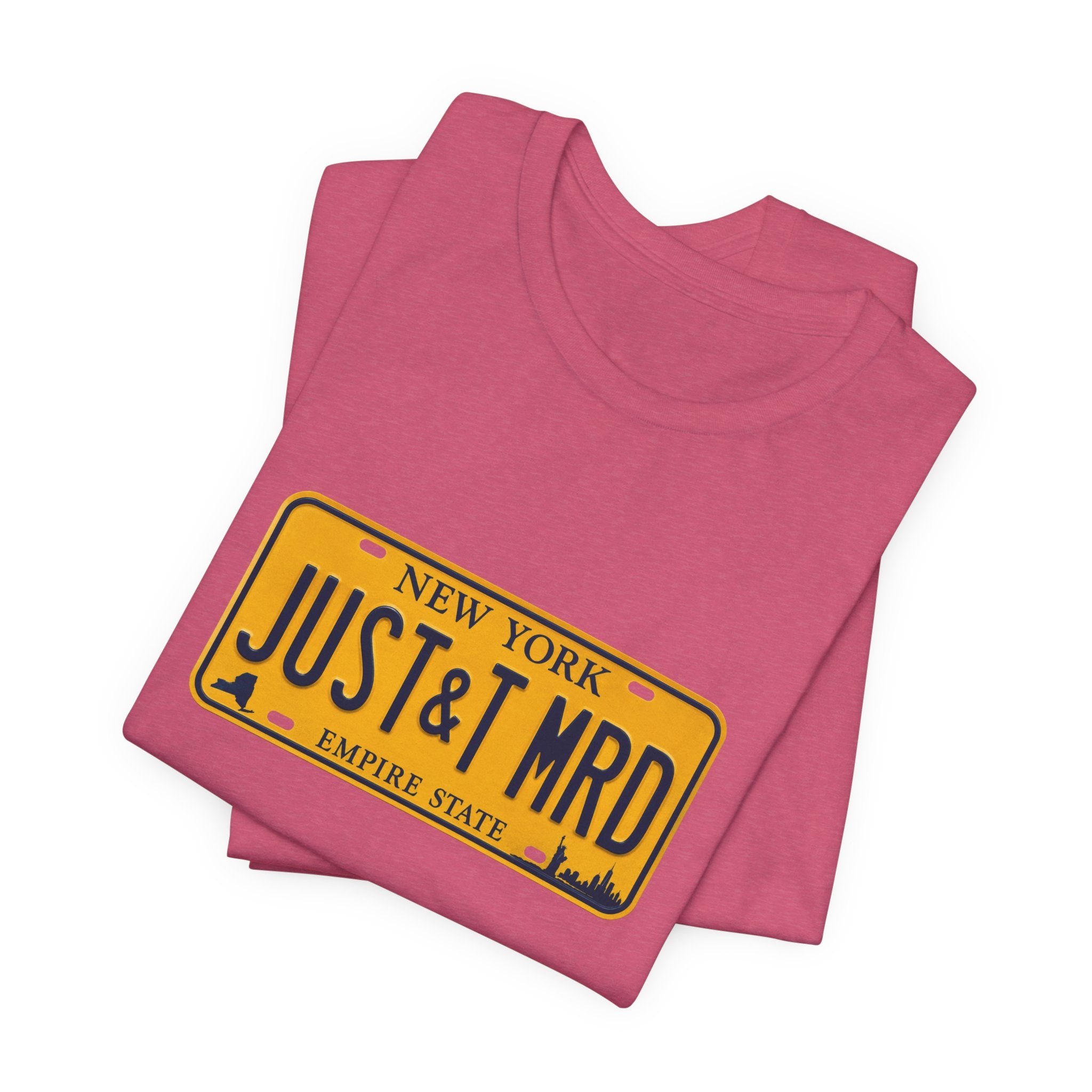 New York 'JUST&T MRD' License Plate T-Shirt — Vintage Empire State Graphic Tee