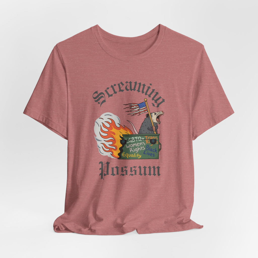 DEI Ride or Die - Screaming Possum Dumpster Fire Ride T-Shirt