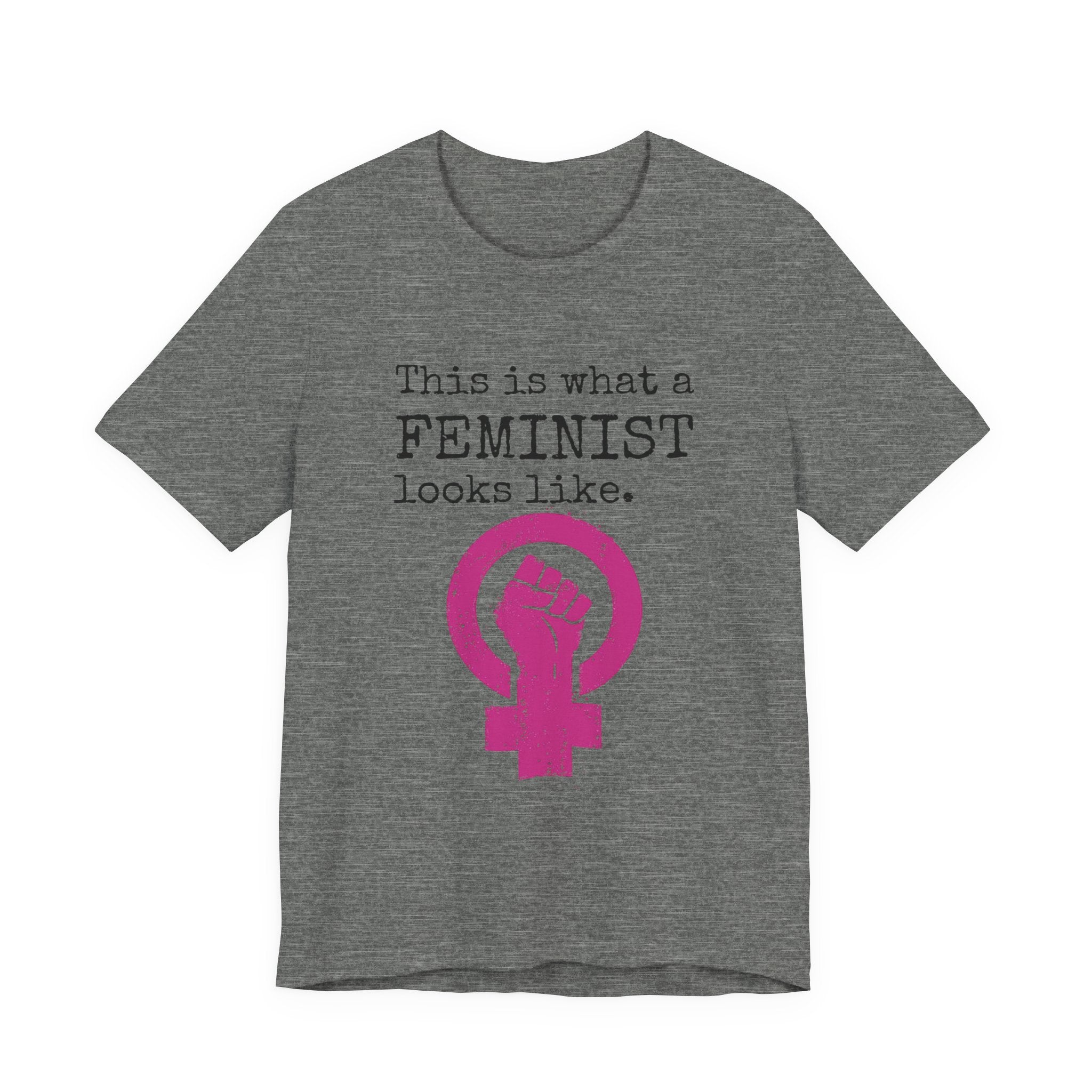 Feminist T‑Shirt — “This Is What a FEMINIST Looks Like” Pink Symbol Tee