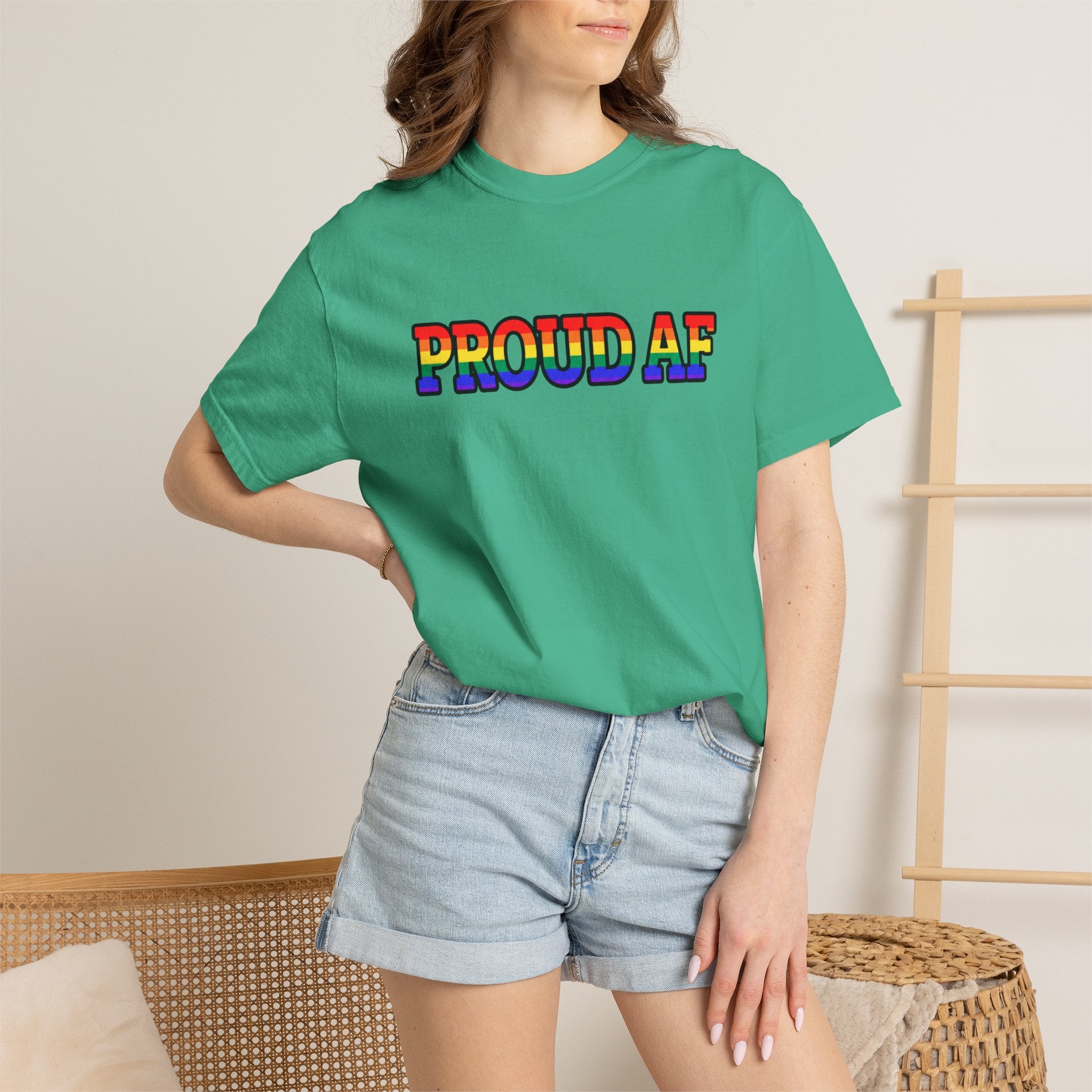 Proud AF Rainbow Pride Comfort Colors T-Shirt