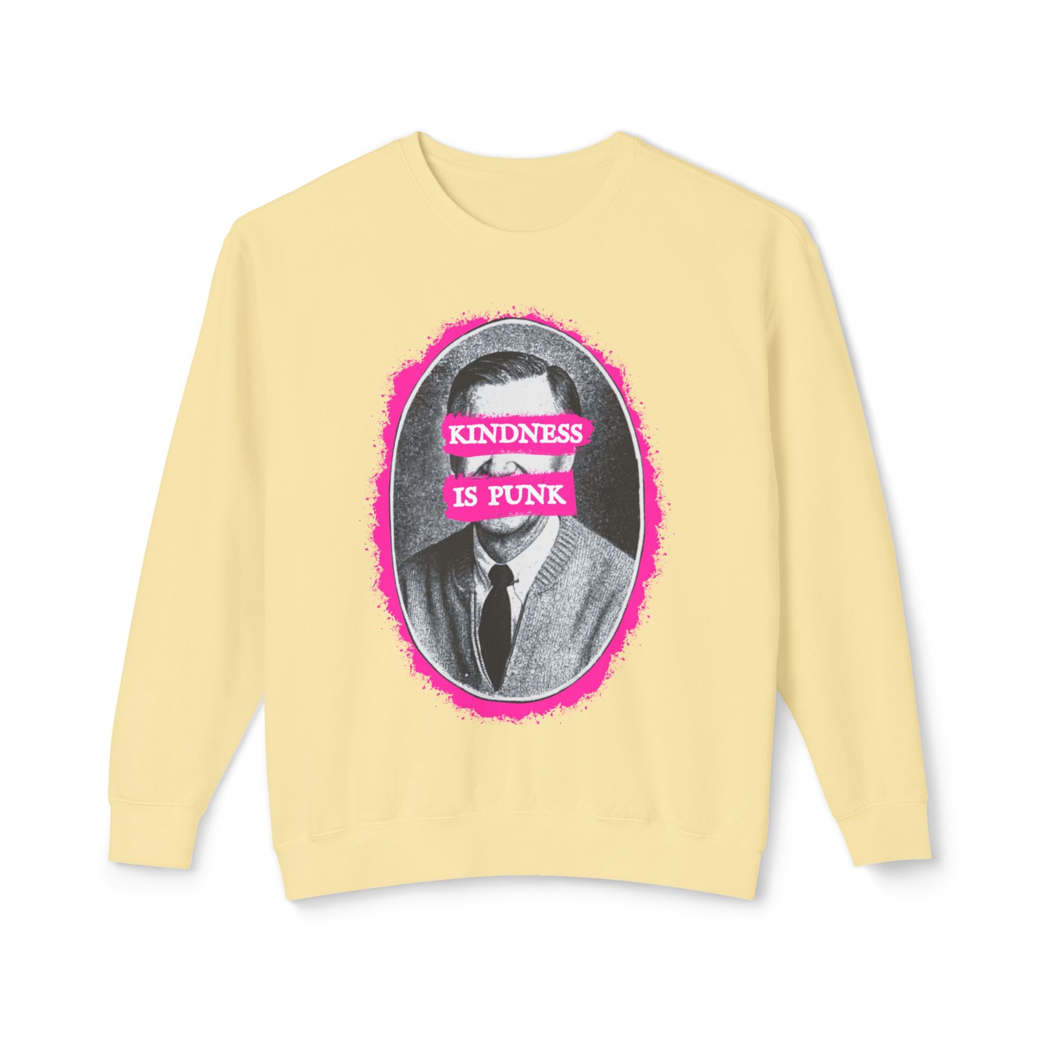 Mr Roger's "Kindness Is Punk" Comfort Colors Crewneck Sweatshirt — Lightweight