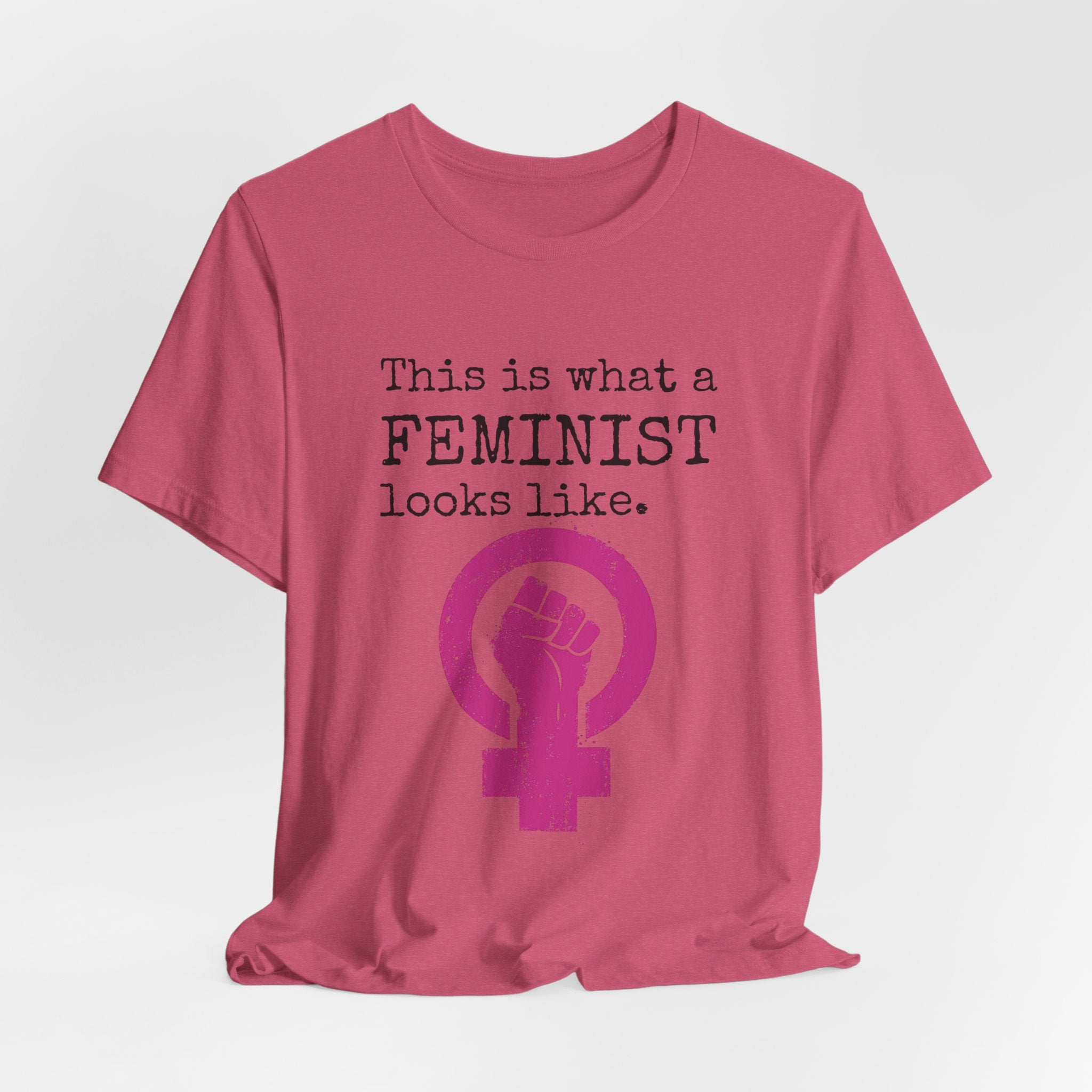 Feminist T‑Shirt — “This Is What a FEMINIST Looks Like” Pink Symbol Tee