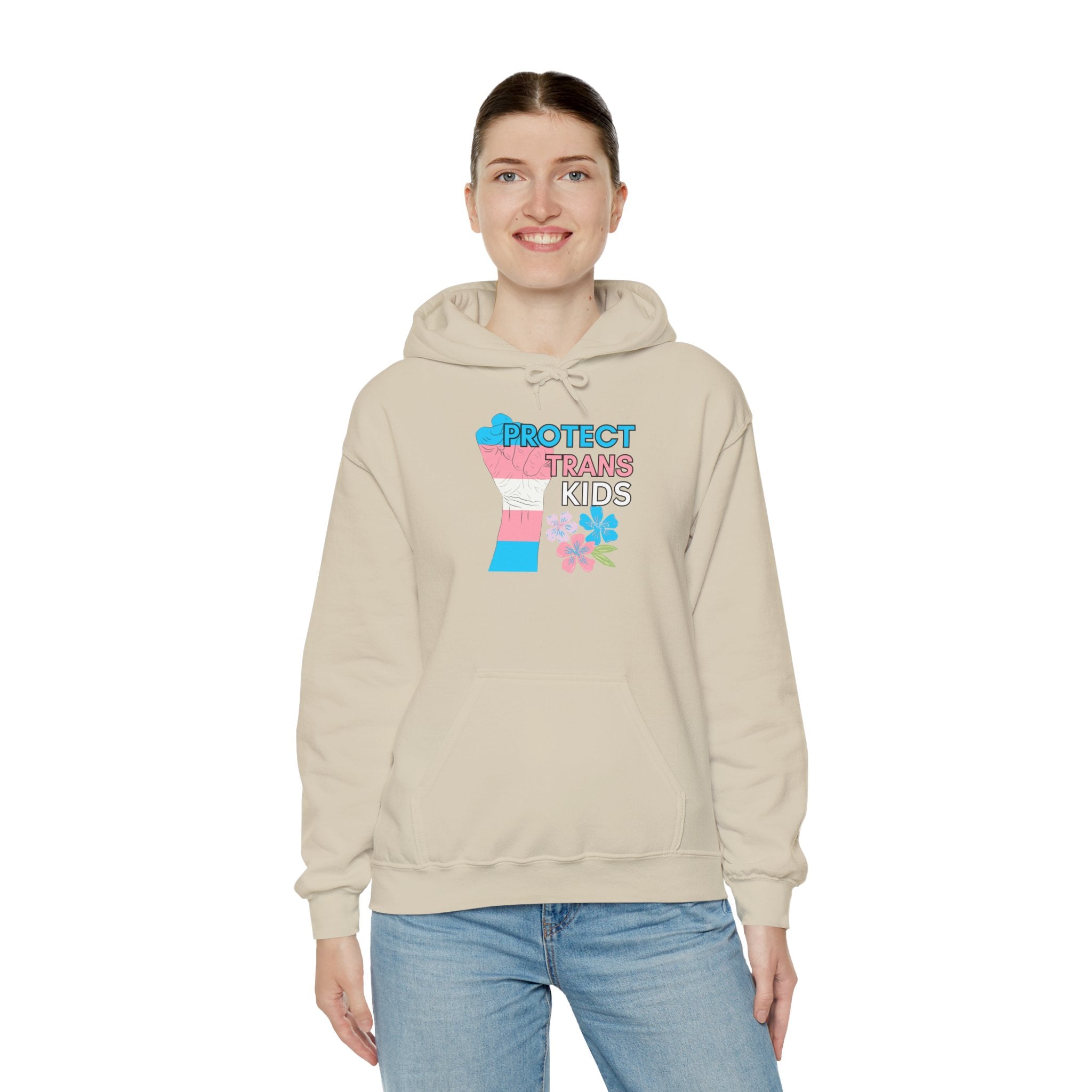 Protect Trans Kids Hoodie on Gildan Hooded Sweatshirt