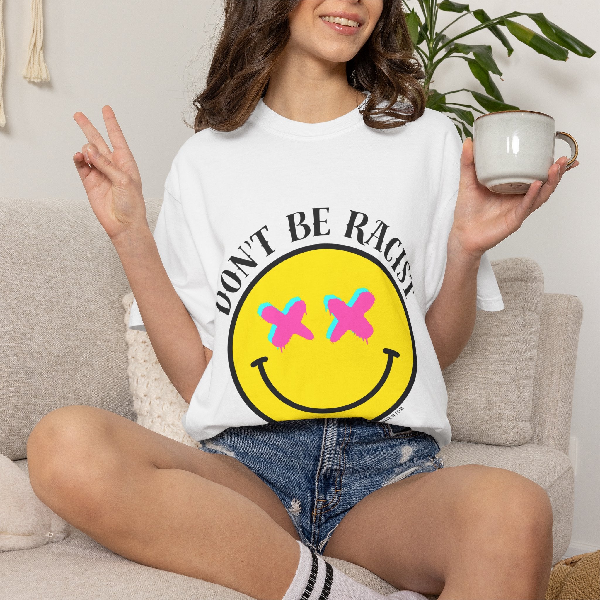 Don't Be Racist Mr. Smiley Comfort Colors T-Shirt