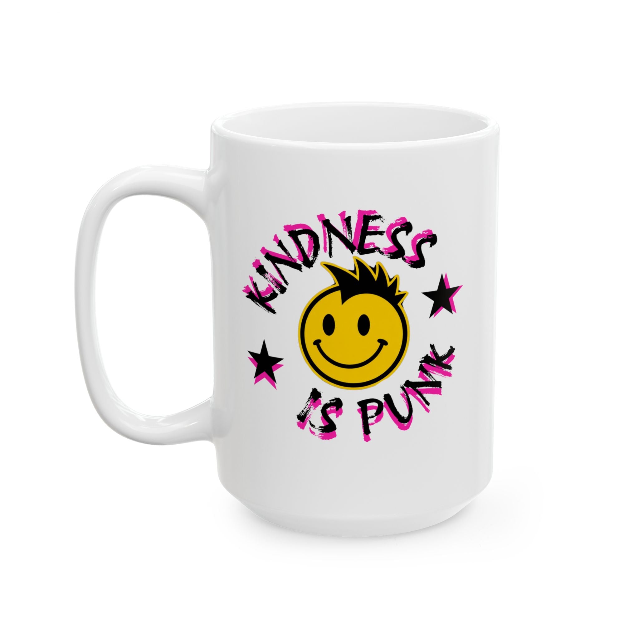 Kindness is Punk Smiley Coffee Cup