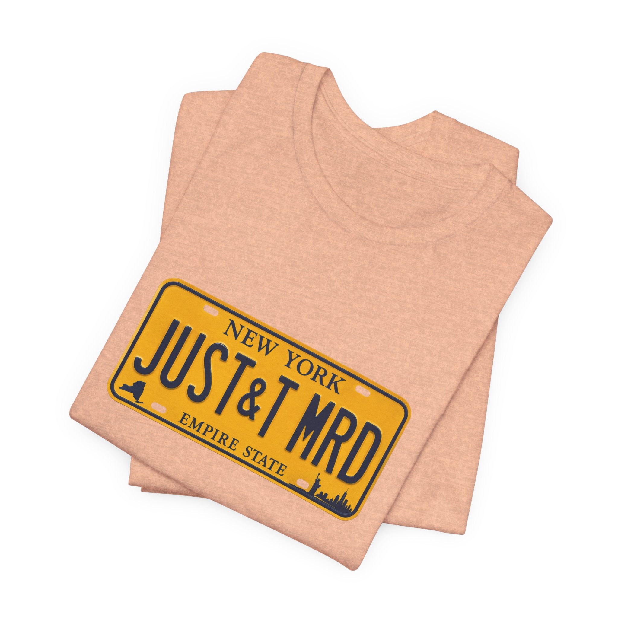 New York 'JUST&T MRD' License Plate T-Shirt — Vintage Empire State Graphic Tee