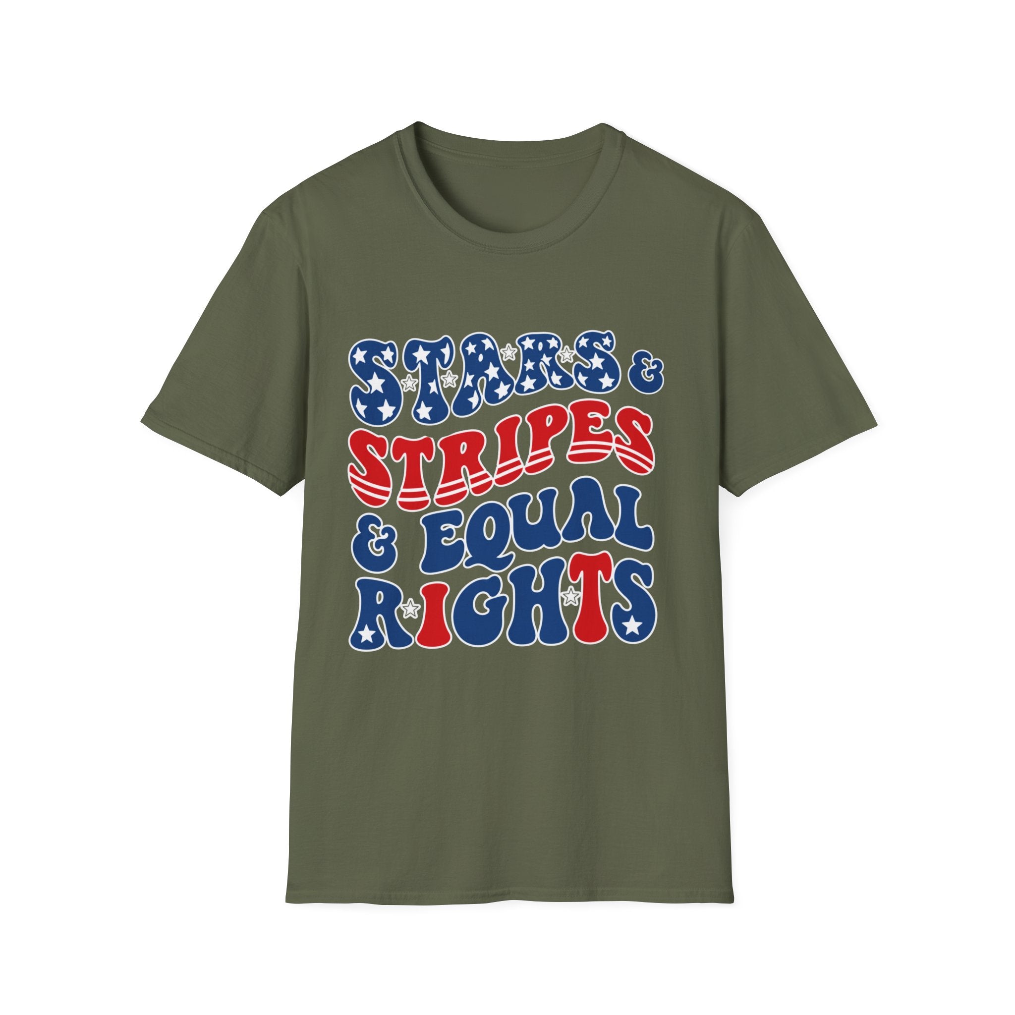 Stars & Stripes & Equal Rights Patriotic Gildan T‐Shirt