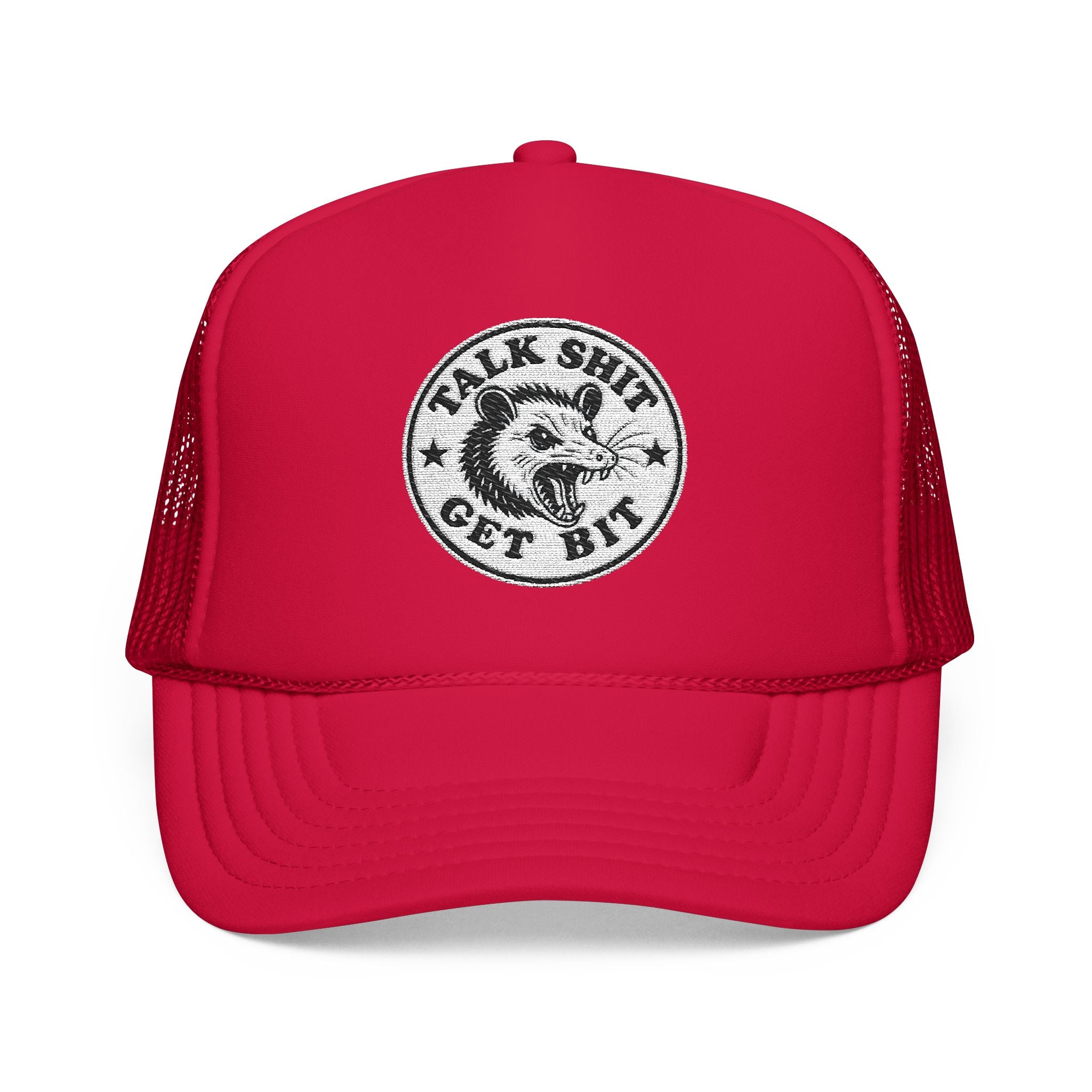 Talk Shit Get Bit Embroidered Patch Trucker Hat