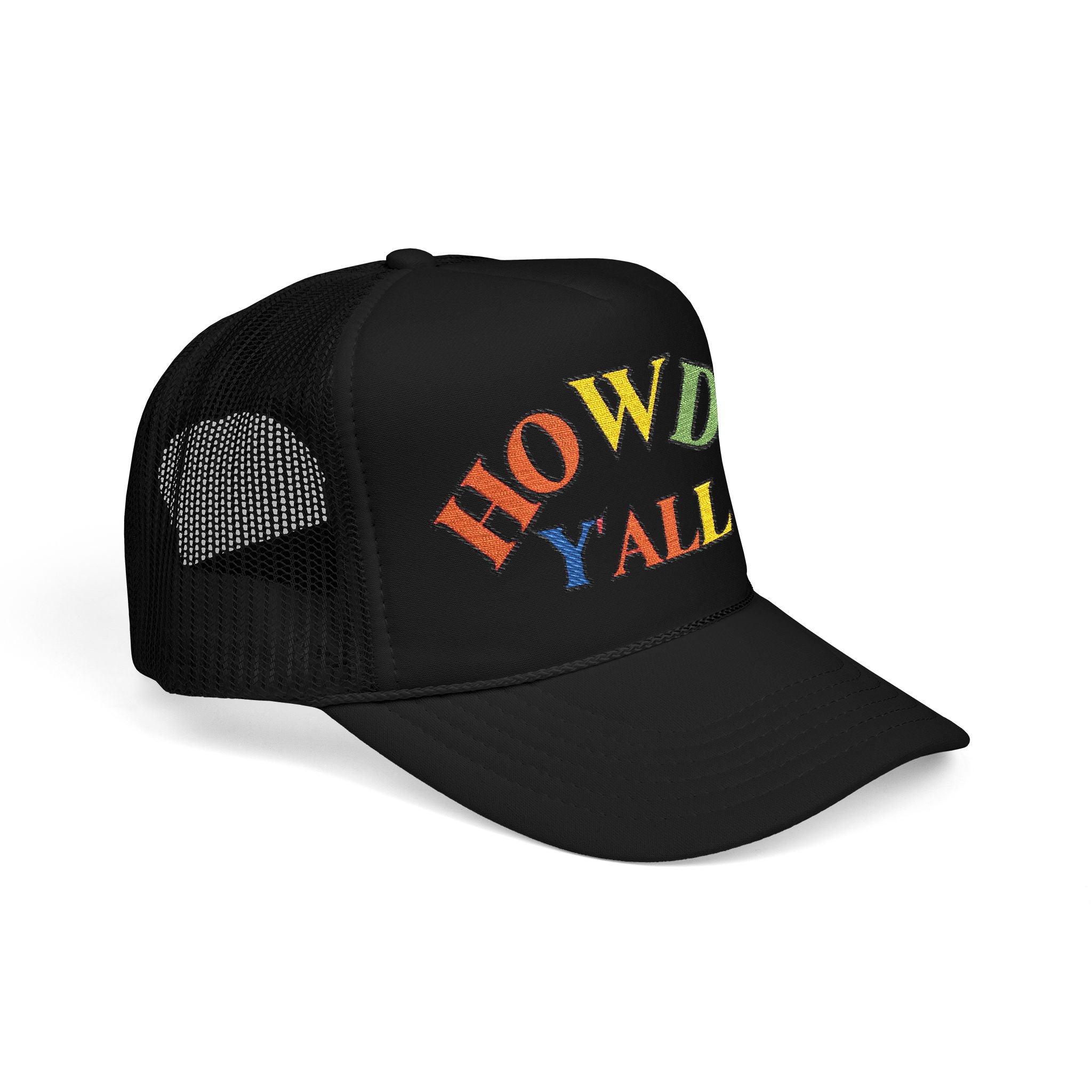 Howdy Y'all Rainbow Trucker Hat, Embroidery, Southern Manners, Y'all Means All, Pride Cap, LGBTQ Gift, Pride Parade Hat