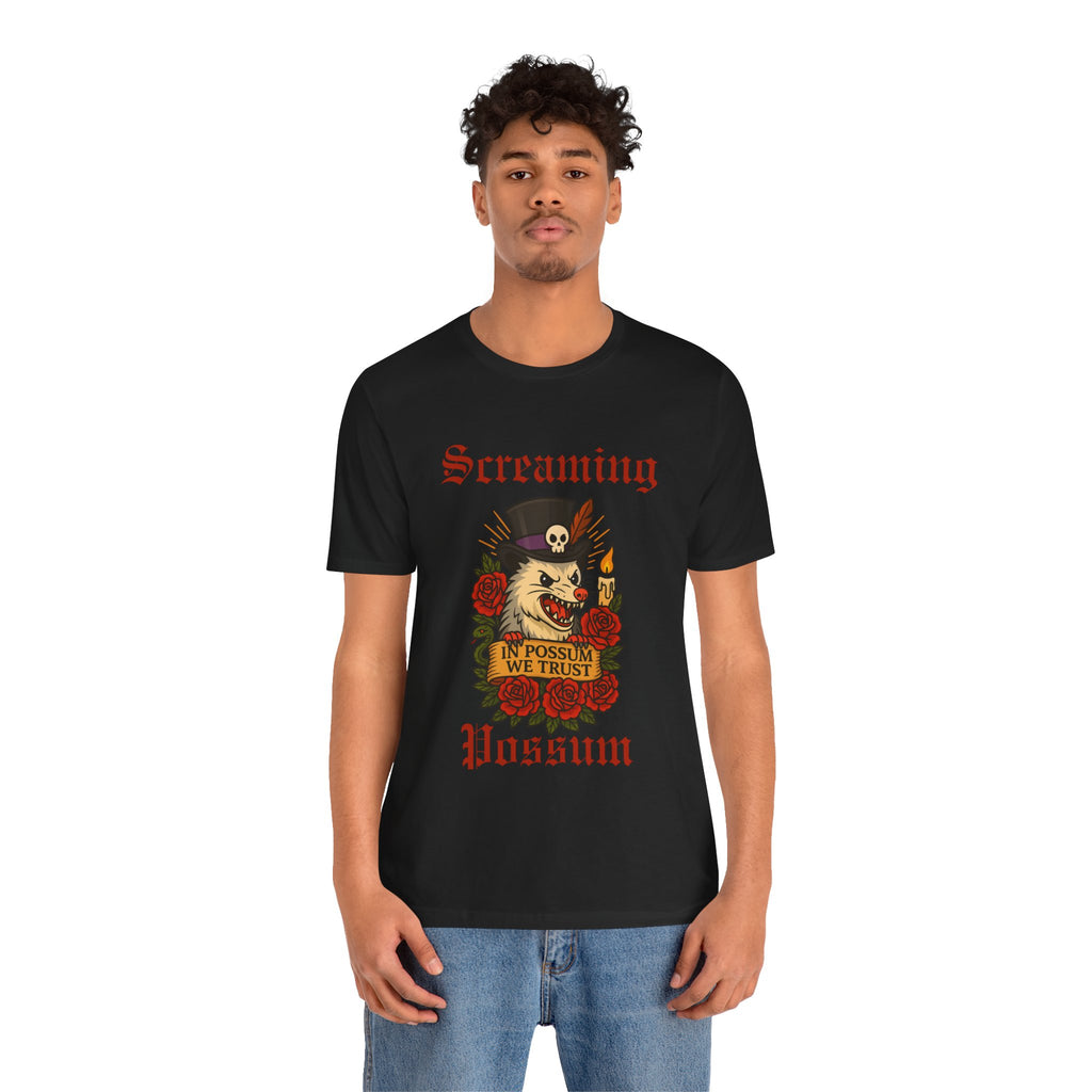 IN Possum We Trust Tattoo Tee — Screaming Possum Voodoo Possum T-Shirt