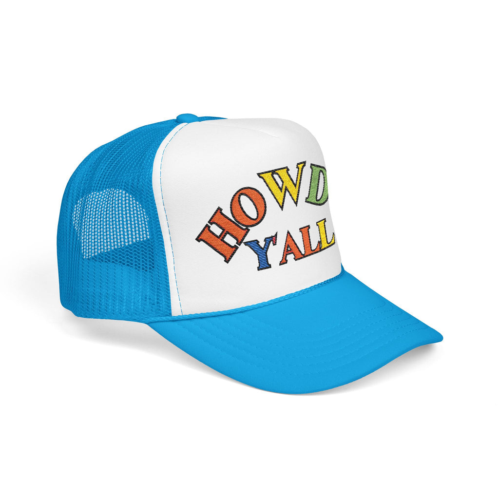 Howdy Y'all Rainbow Trucker Hat, Embroidery, Southern Manners, Y'all Means All, Pride Cap, LGBTQ Gift, Pride Parade Hat