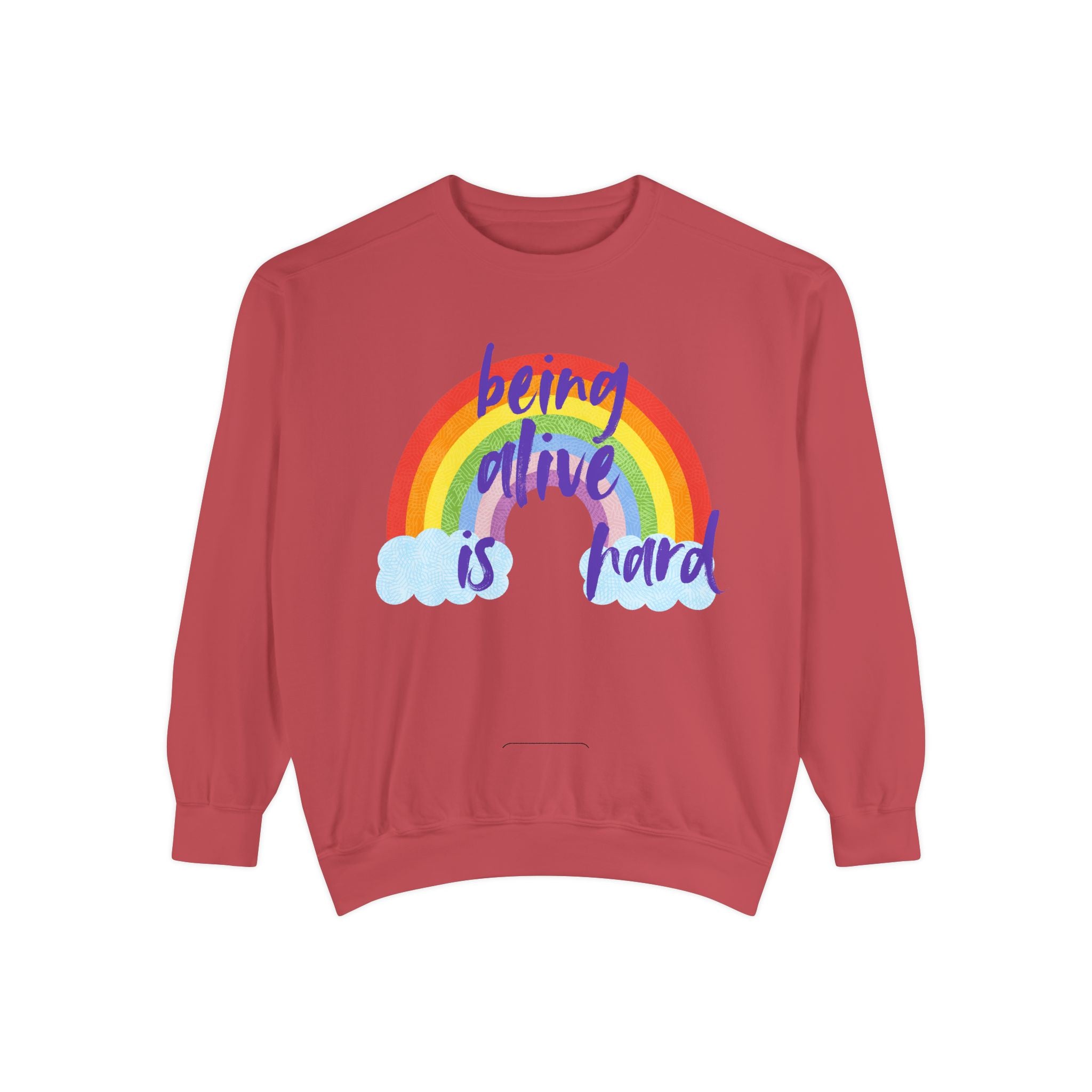 Rainbow 'Being alive is hard' Unisex T-shirt, Quote Tee, Graphic Shirt, Colorful Top, LGBTQ Pride Apparel