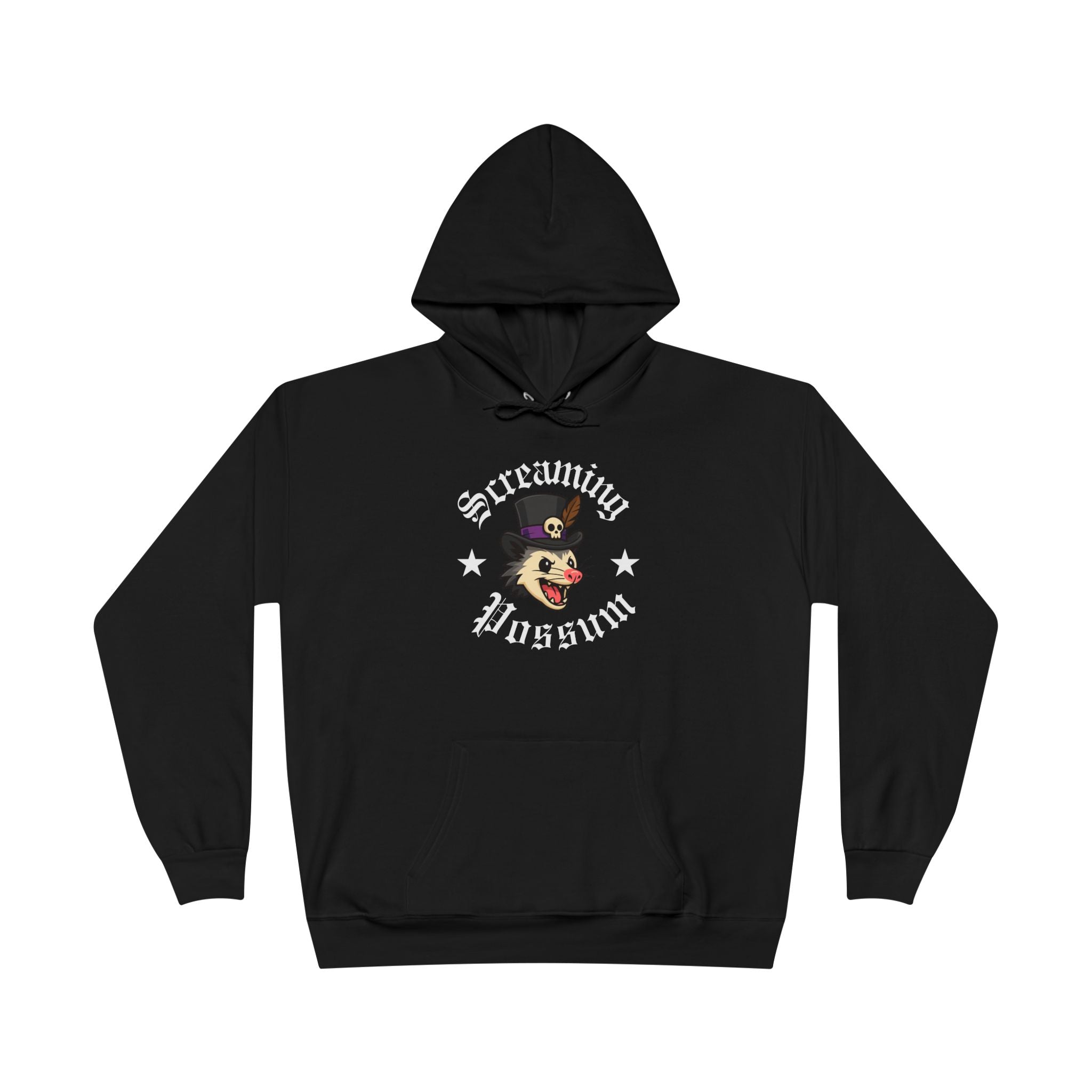 Screaming Possum Hoodie — Vintage Tattoo Possum Graphic Pullover