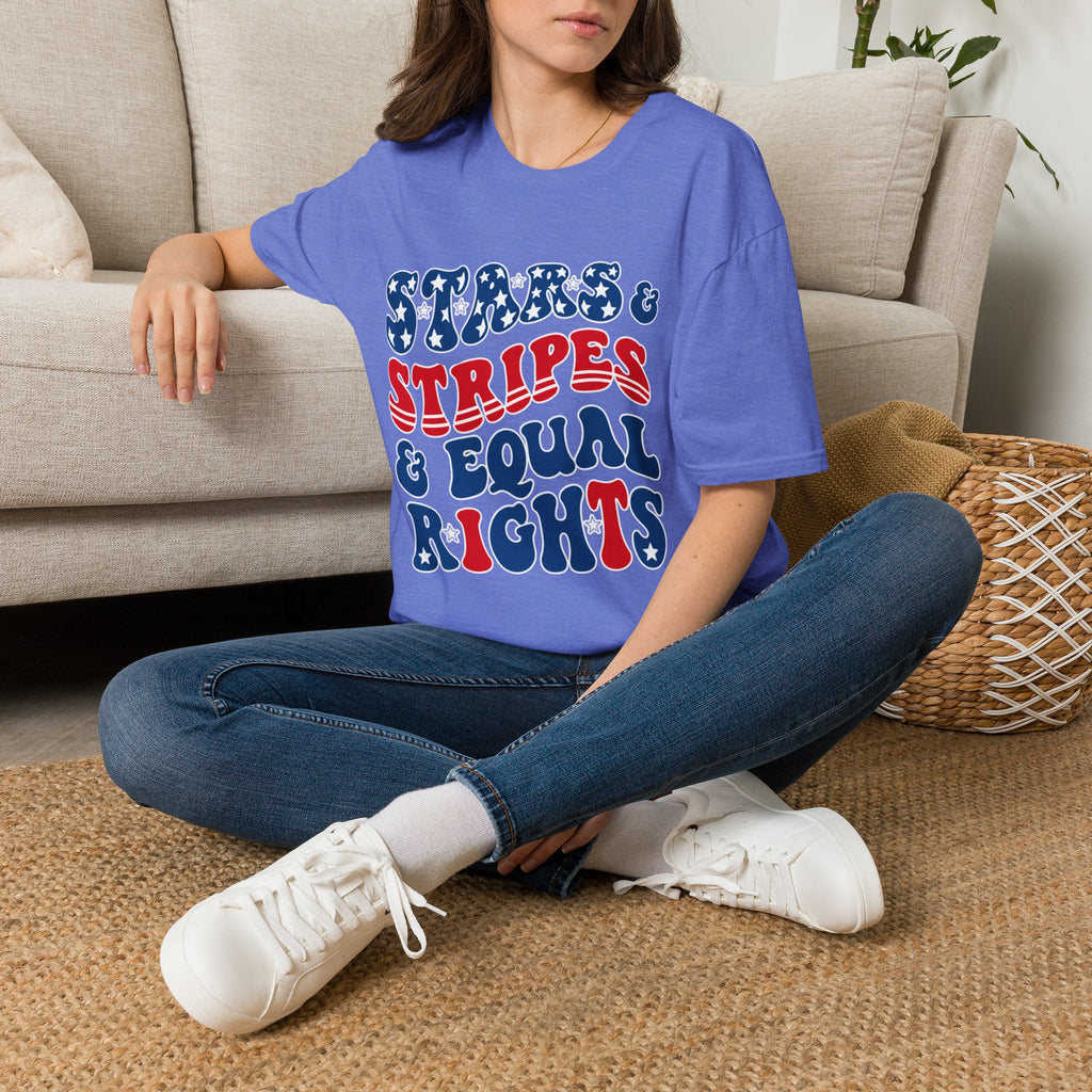 Stars & Stripes & Equal Rights Patriotic Gildan T‐Shirt
