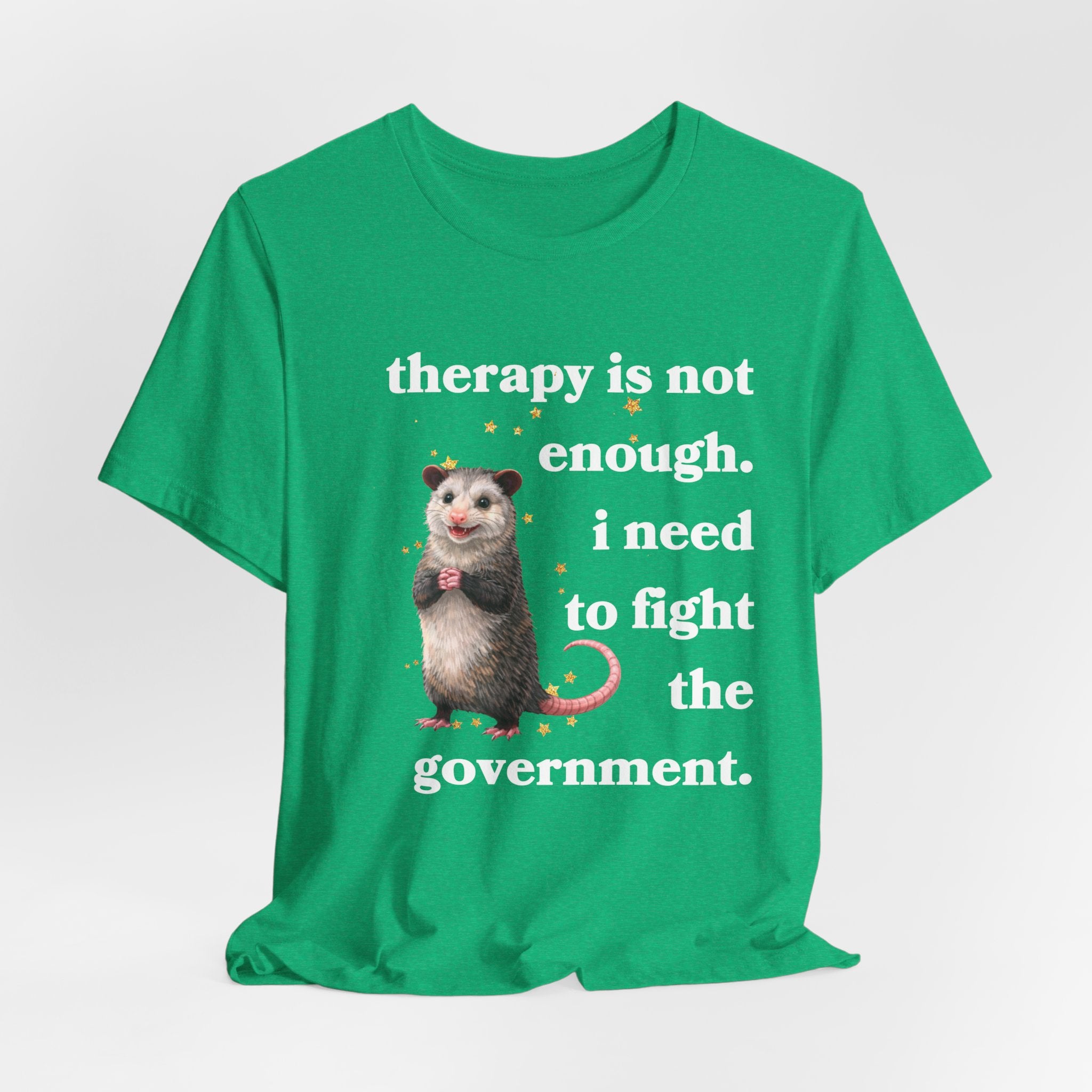 therapy is not enough. i need to fight the government Bella + Canvas T-shirt