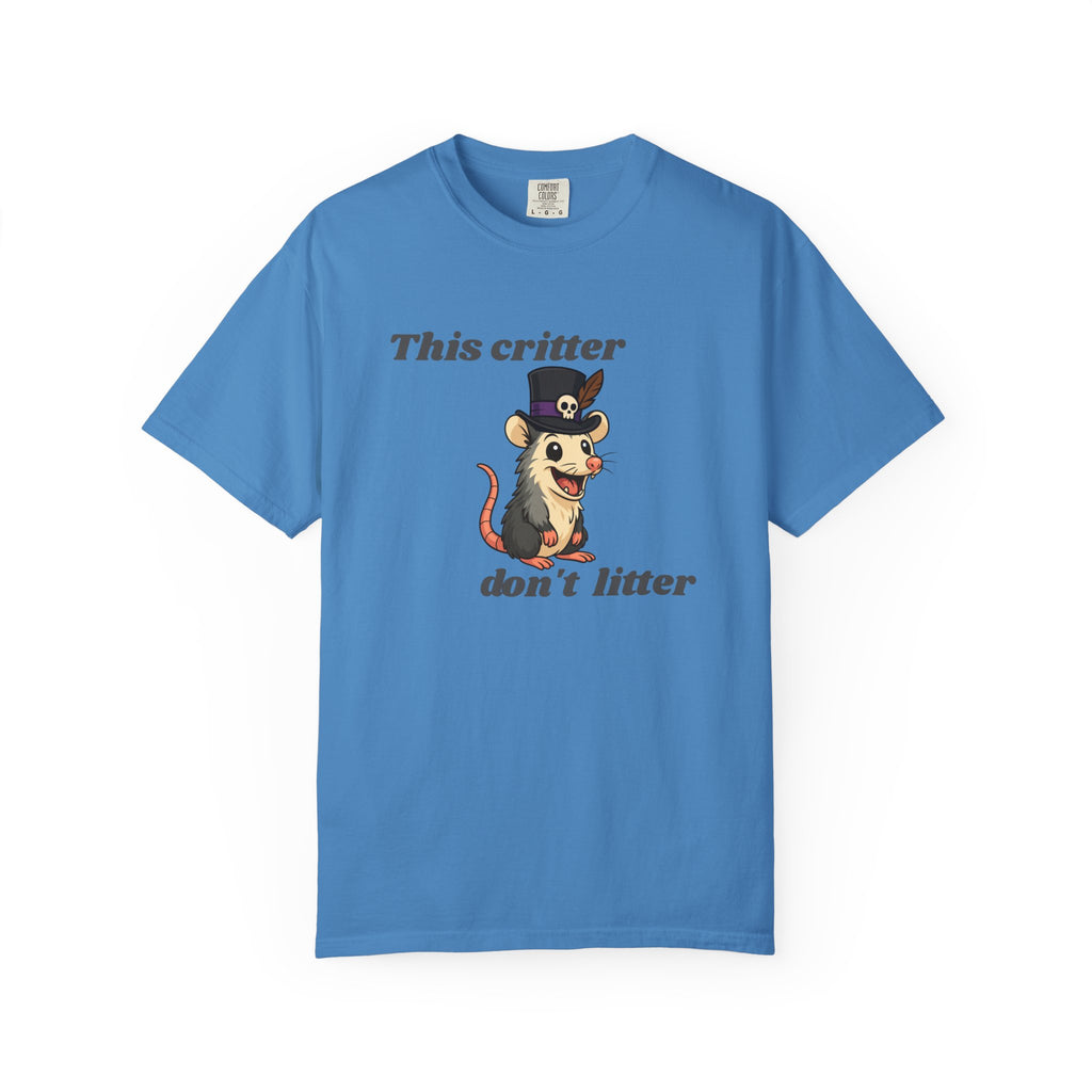 T-Shirt — 'This Critter Don't Litter' Possum Cute Eco Awareness Tee