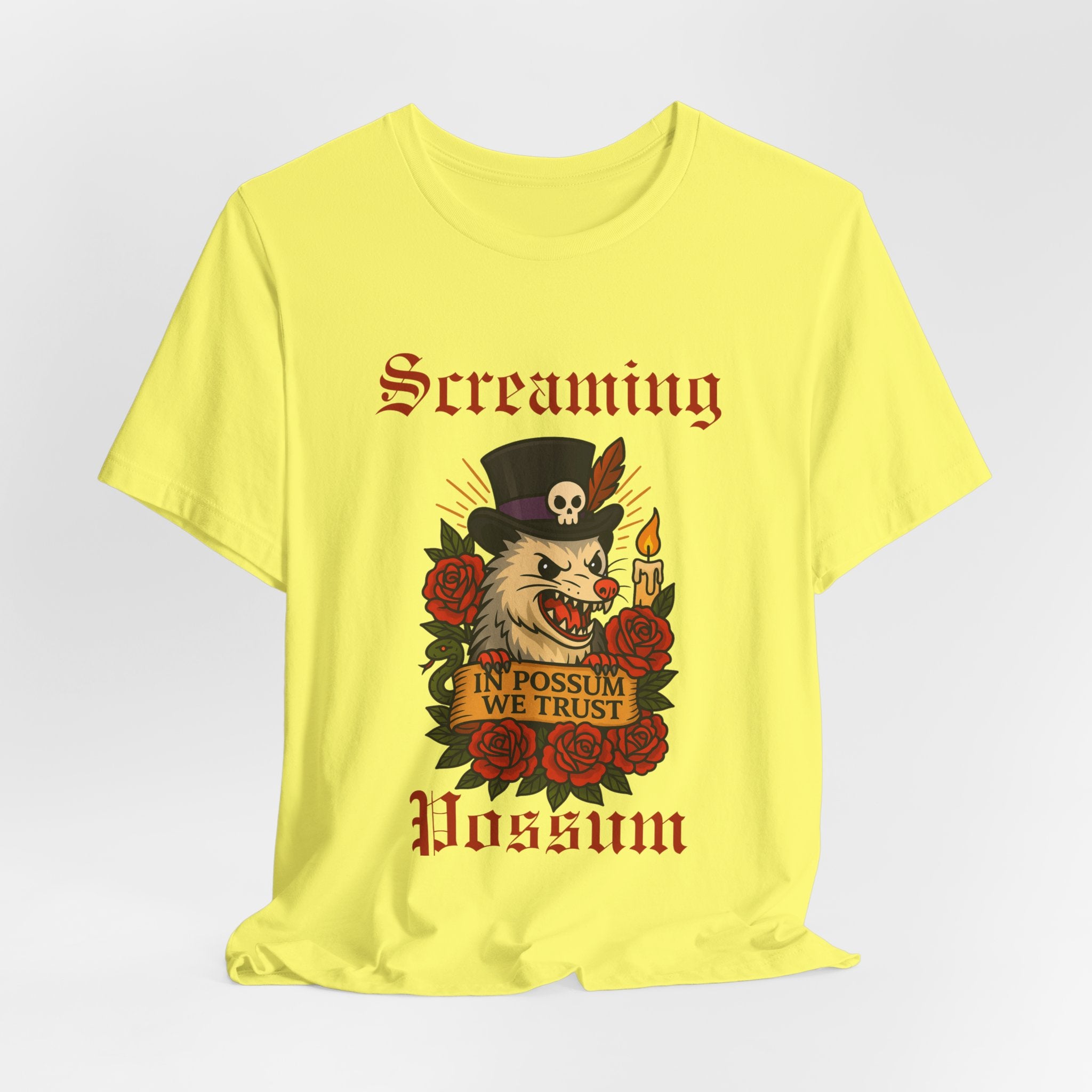 IN Possum We Trust Tattoo Tee — Screaming Possum Voodoo Possum T-Shirt
