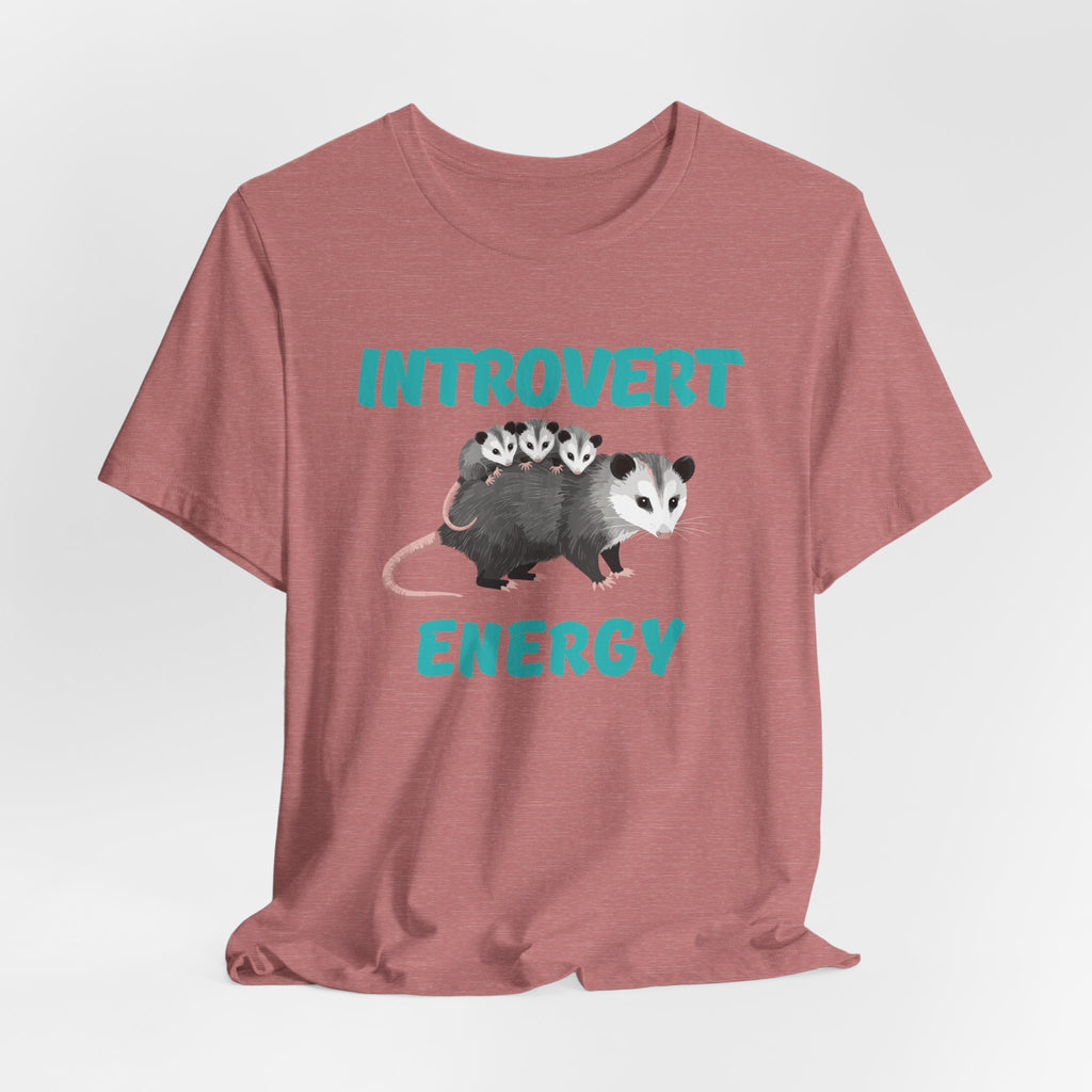 Introvert Energy T-Shirt — Cute Opossum Graphic Tee from Screaming Possum