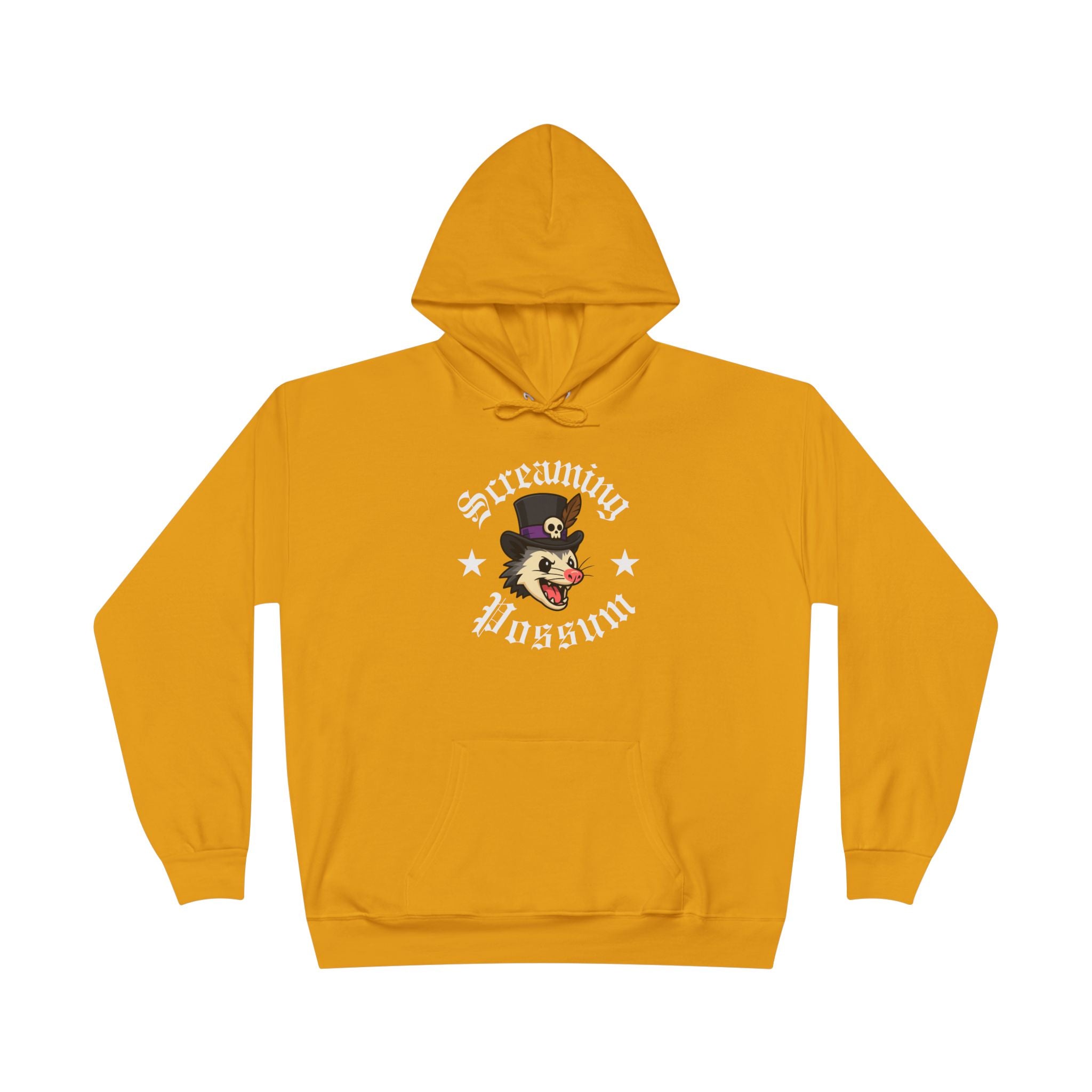 Screaming Possum Hoodie — Vintage Tattoo Possum Graphic Pullover