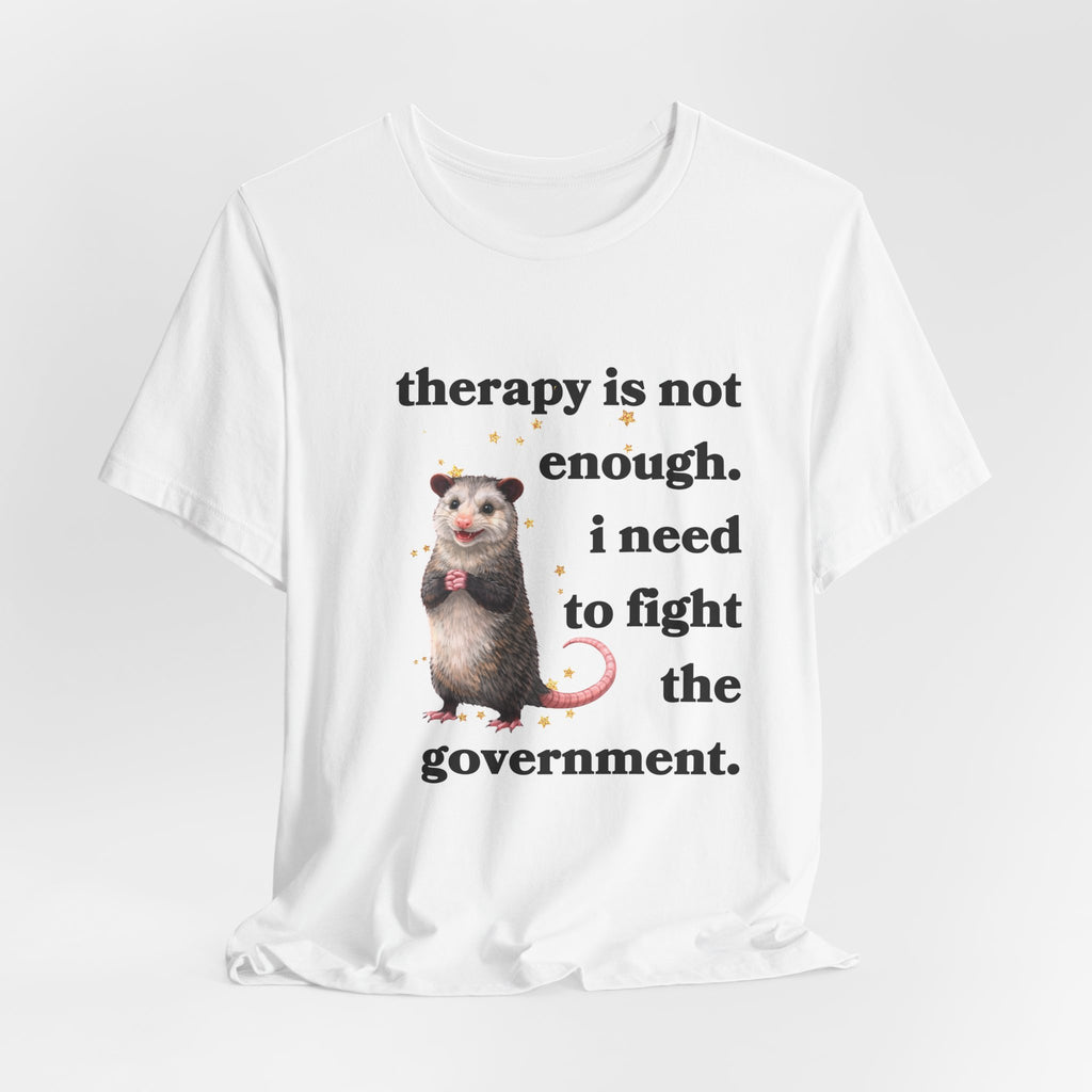 therapy is not enough. i need to fight the government Bella + Canvas T-shirt