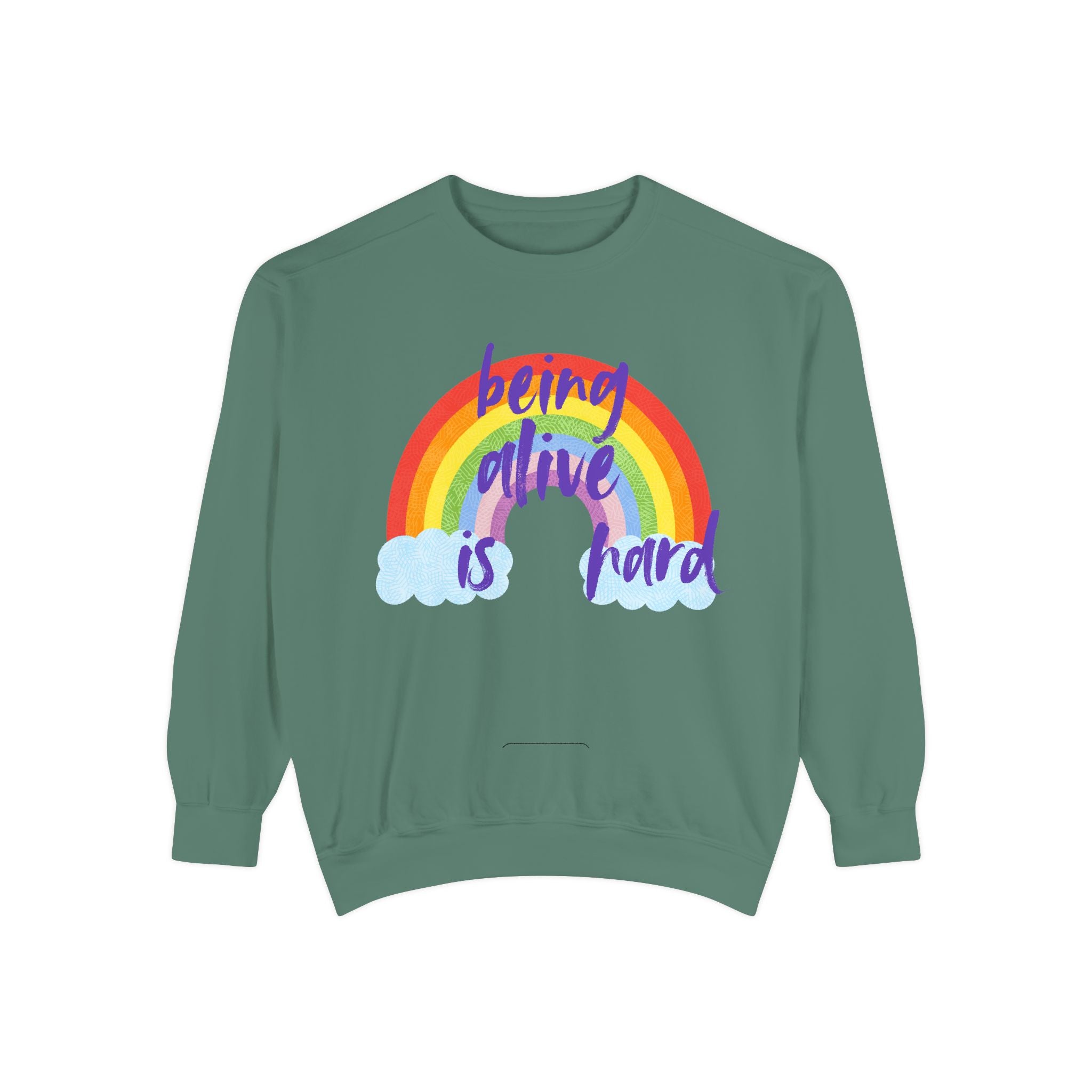 Rainbow 'Being alive is hard' Unisex T-shirt, Quote Tee, Graphic Shirt, Colorful Top, LGBTQ Pride Apparel